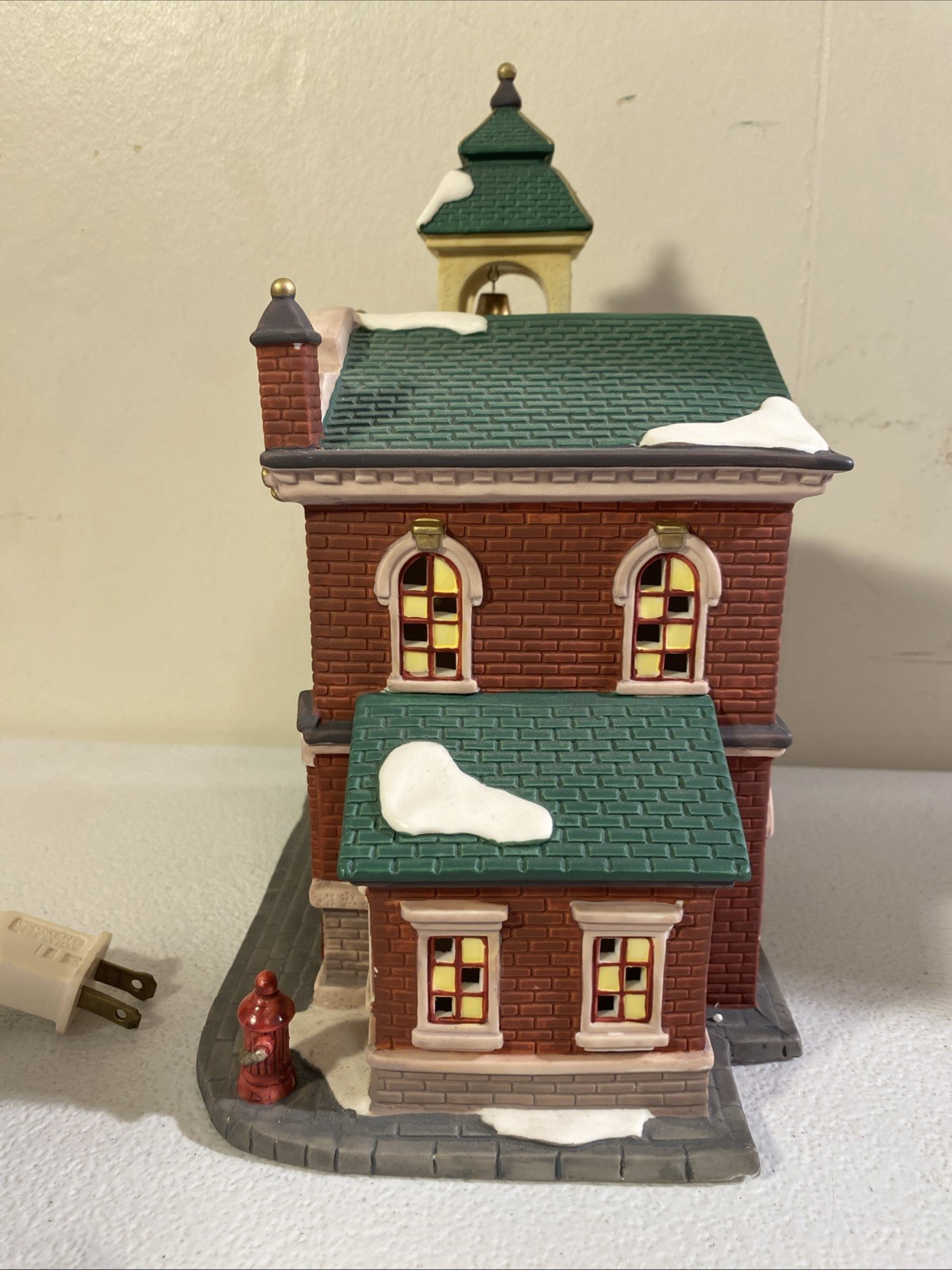 O’well Heartland Valley Lighted Christmas Village Fire Department Dalmatian Bell