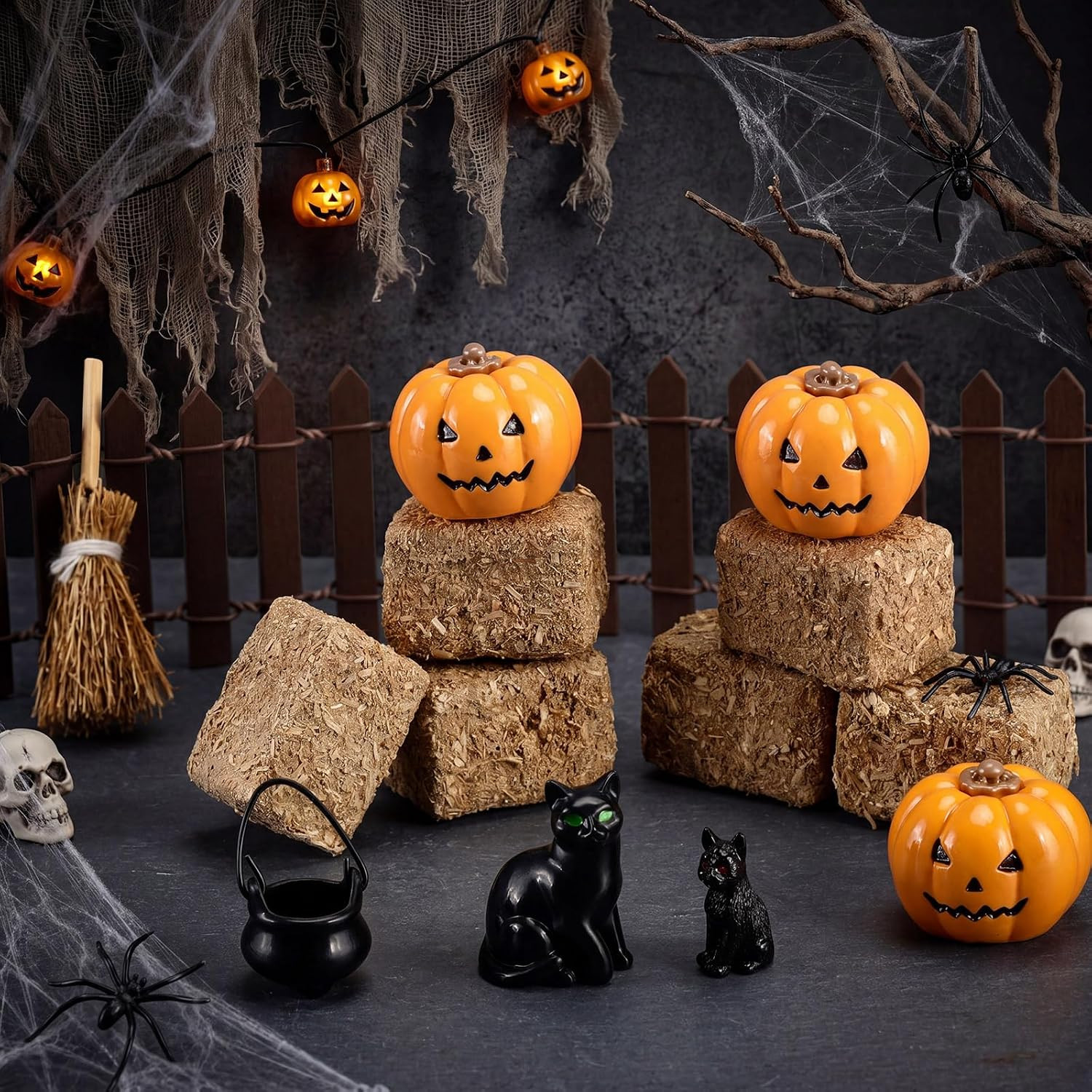 14 Pcs Halloween Village Accessories Set Halloween Miniature Figurines Included