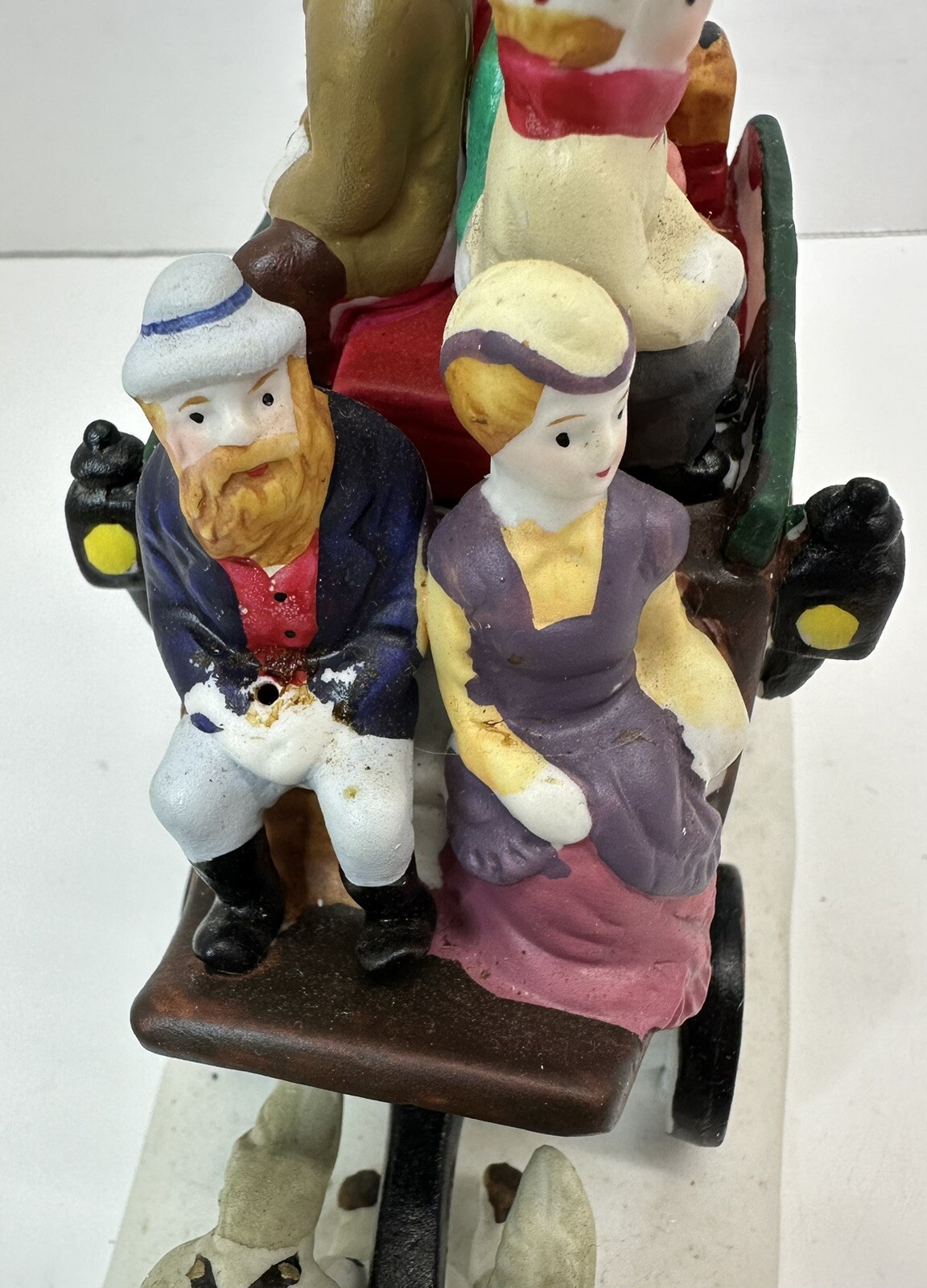 Lemax Porcelain Christmas Horse Drawn Carriage Stagecoach 1993 Dickensvale