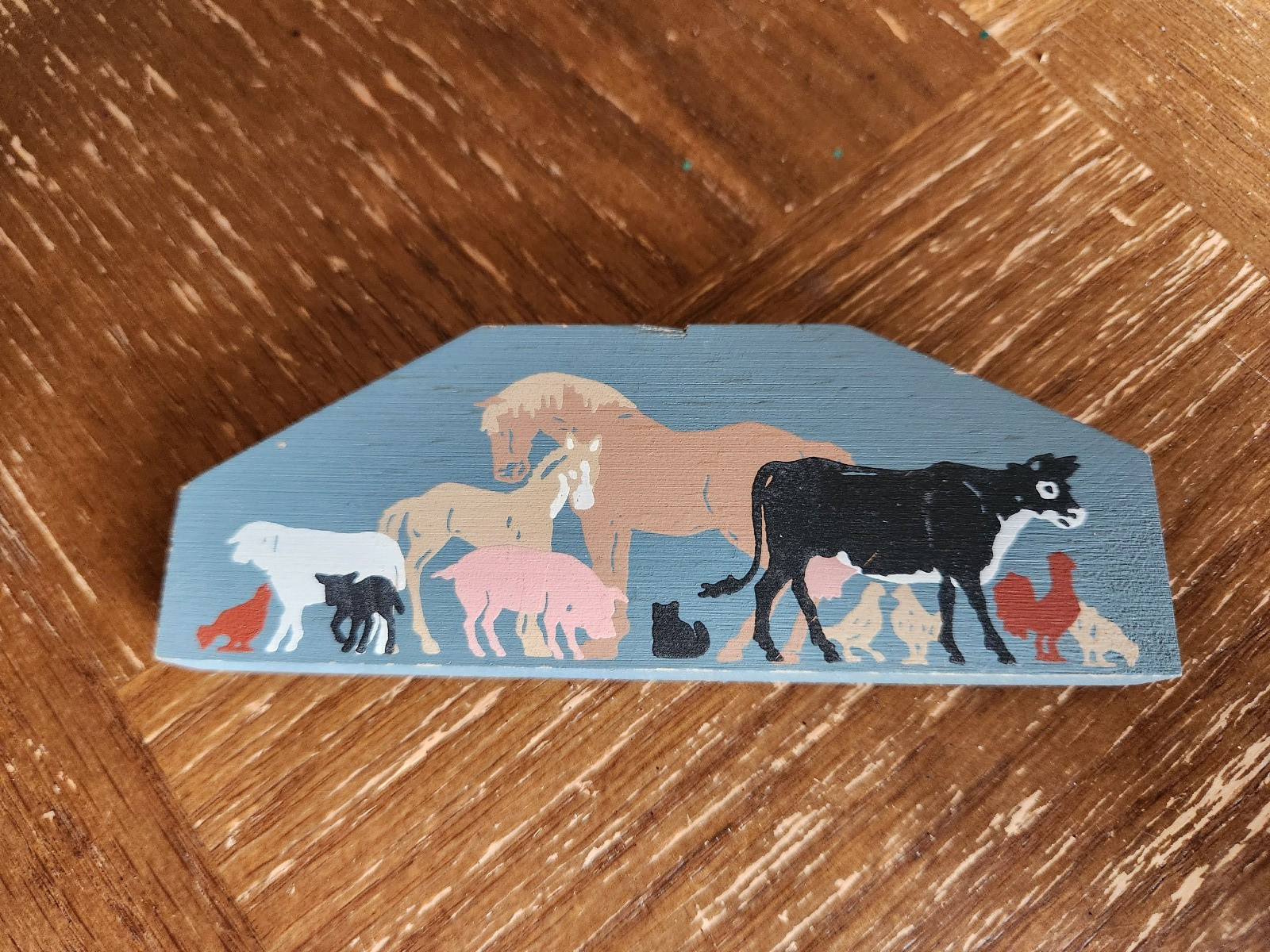 THE CAT’S MEOW VINTAGE FARM ANIMALS SHEEP, PIG, COW, CHICKEN AND HORSE