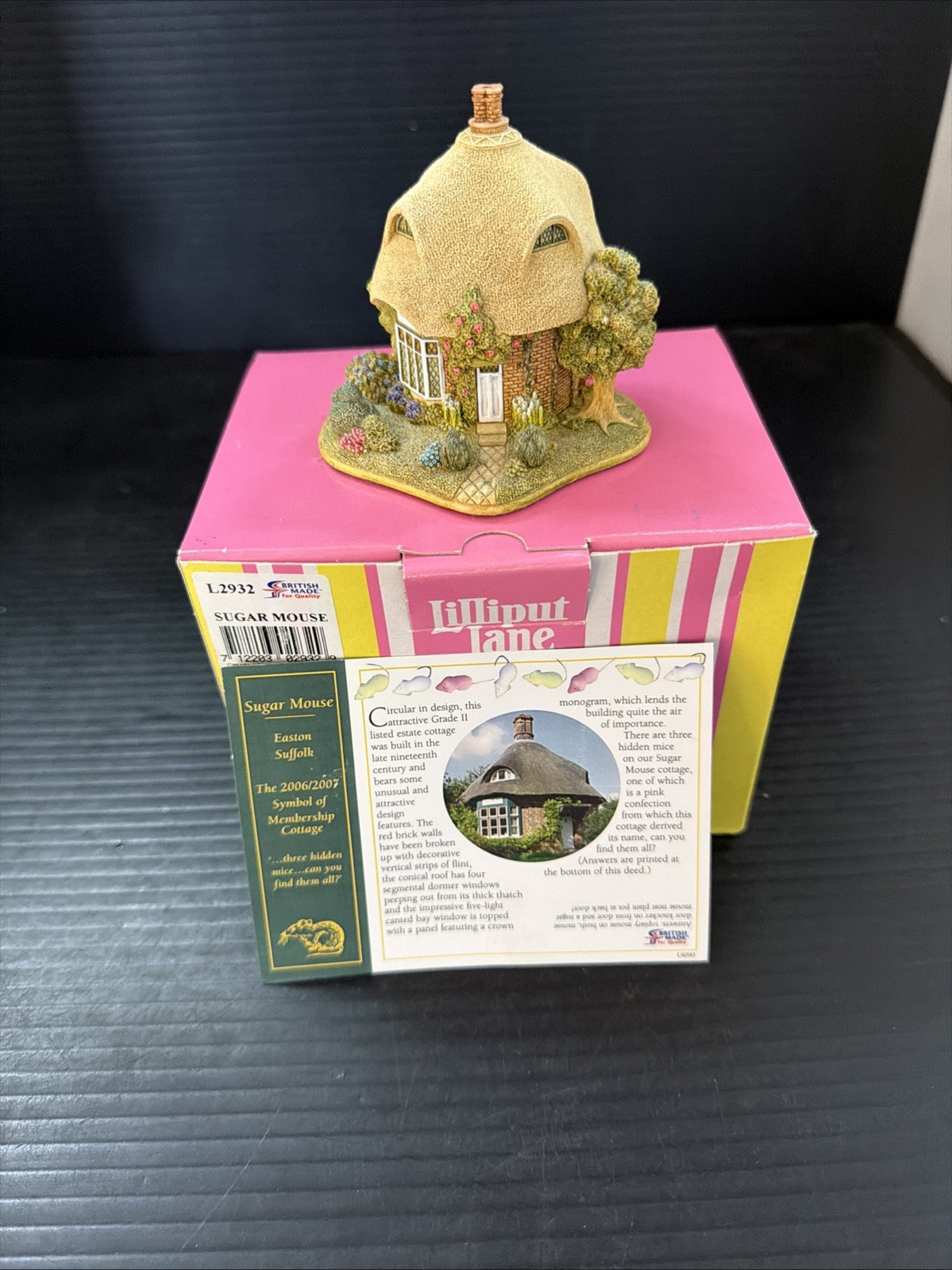 Lilliput Lane Sugar Mouse Cottage L2932 with Box & Deeds Mint Condition