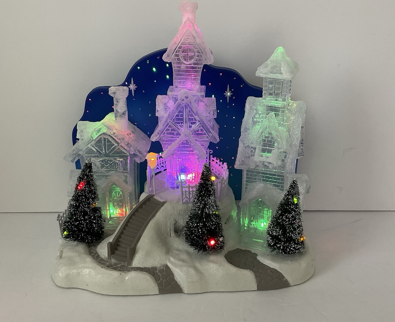 Home Elements Color Changing LED Christmas Winter Village Battery Operated