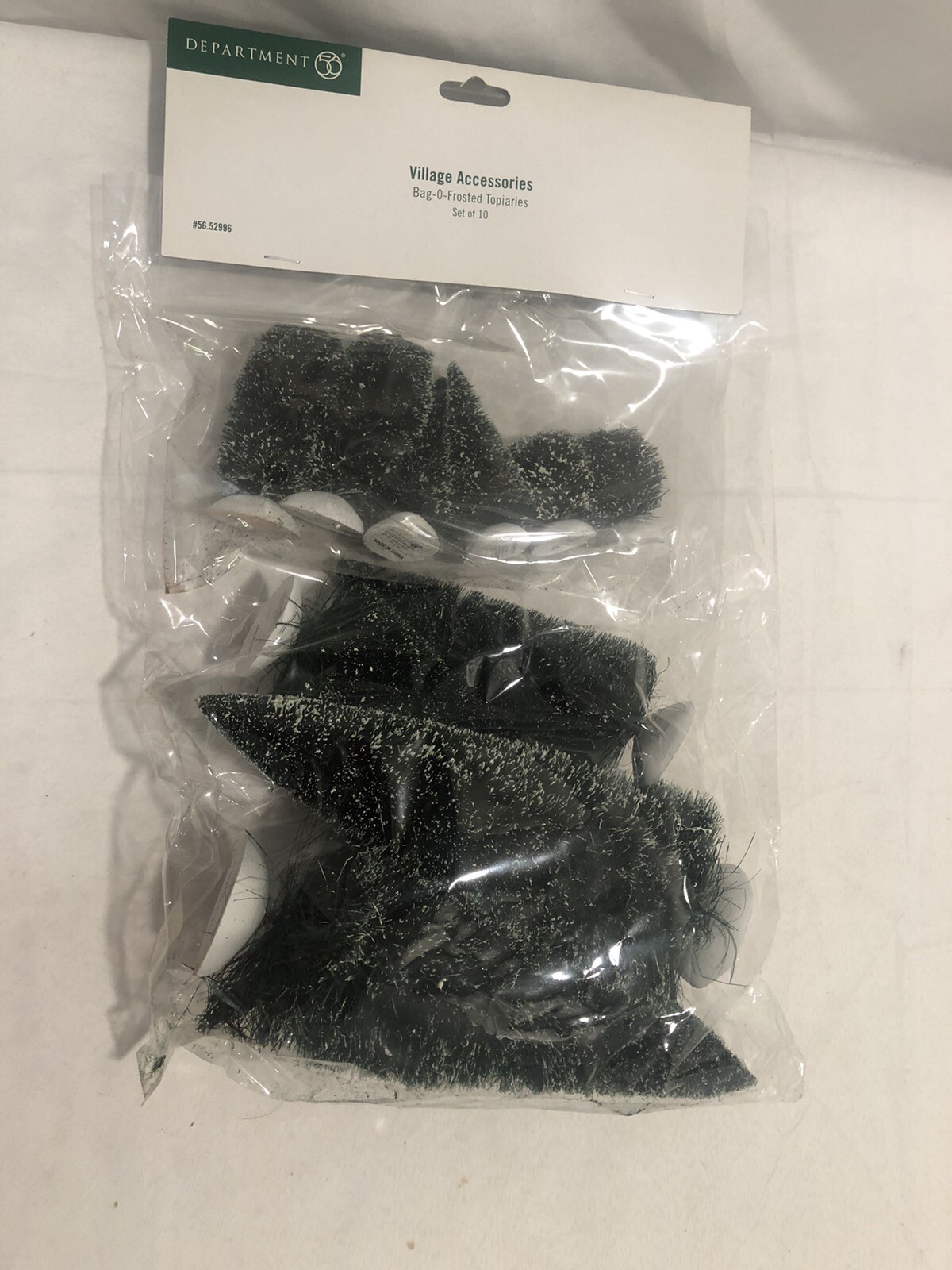 Department 56 Snow Village Bag O Frosted Topiaries Trees (10) Figurine Set 52996