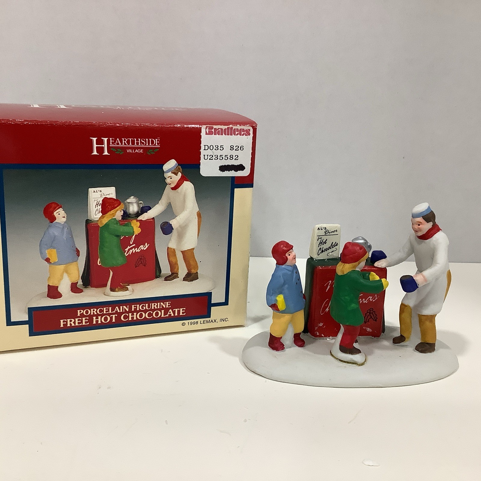 Hearthside Village Porcelain Figurine #83267 ‘Free Hot Chocolate’ Accessory