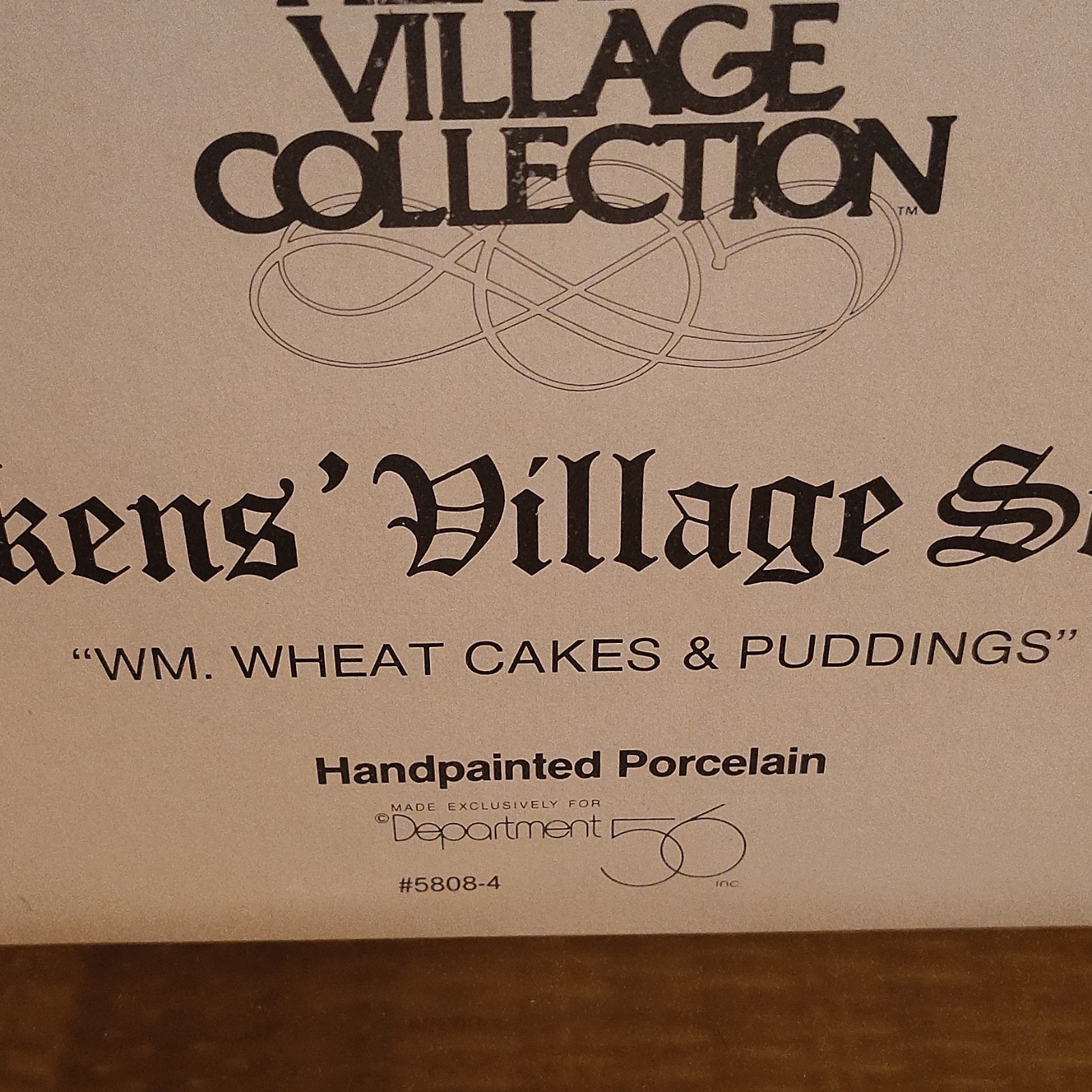 Department 56 Dickens Village Wm. Wheat Cakes & Puddings House #5808-4