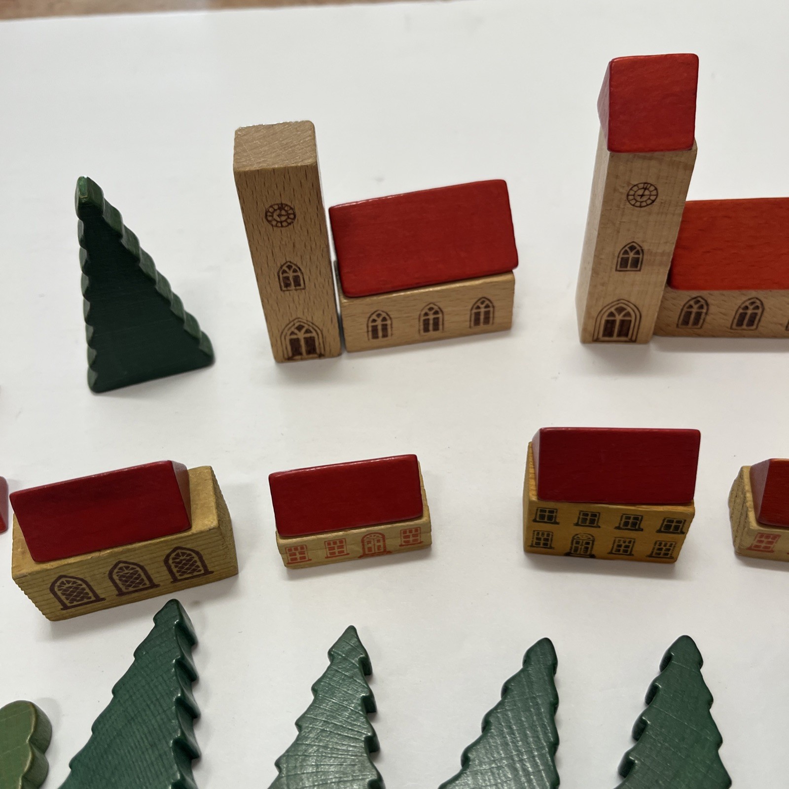 Vintage Miniature Wooden House Set Likely German Erzgebirge 20+ Pieces