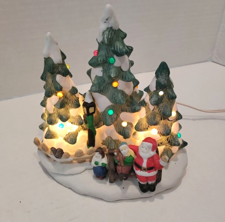 Trim a Home Holiday Light Up Christmas Trees Santa Decoration Vintage 1996