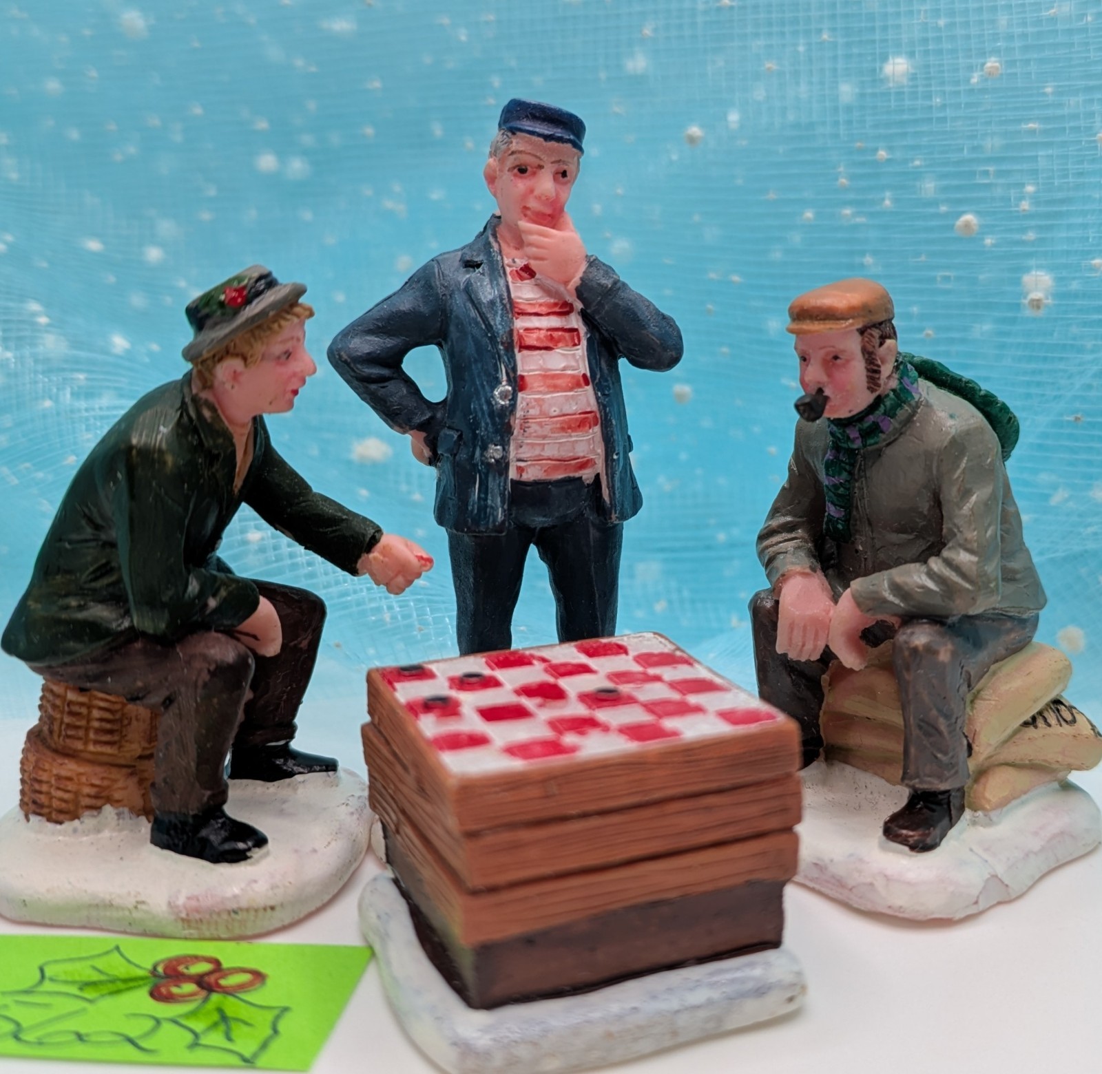 Lemax Playing Checkers nautical Christmas Village Figurine NO BOX INV562