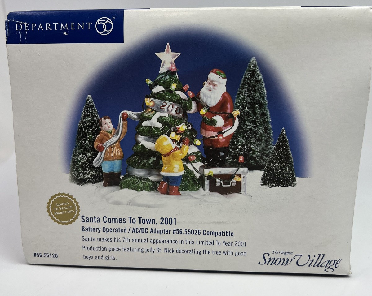 Dept 56 Snow Village Santa Comes to Town 2001 #55120 Lighted Christmas Figurine