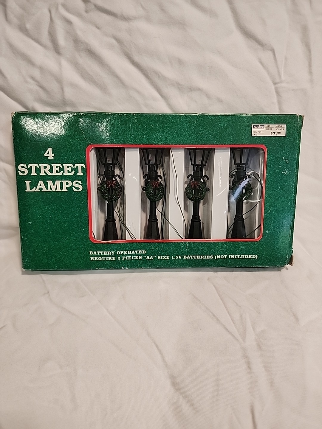 4 VTG Caldor Share The Joy Christmas Street Light Lamp Posts In Box Display