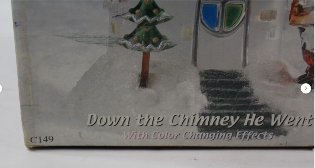 Vtg Heritage Mint Holiday Ice Sculptures Down The Chimney He Went Color Change