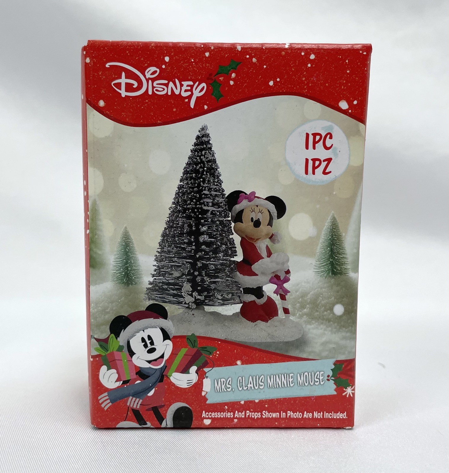 Ruz Disney Mrs. Claus Minnie Mouse Tree Christmas Village Figure Decorative 3.5″