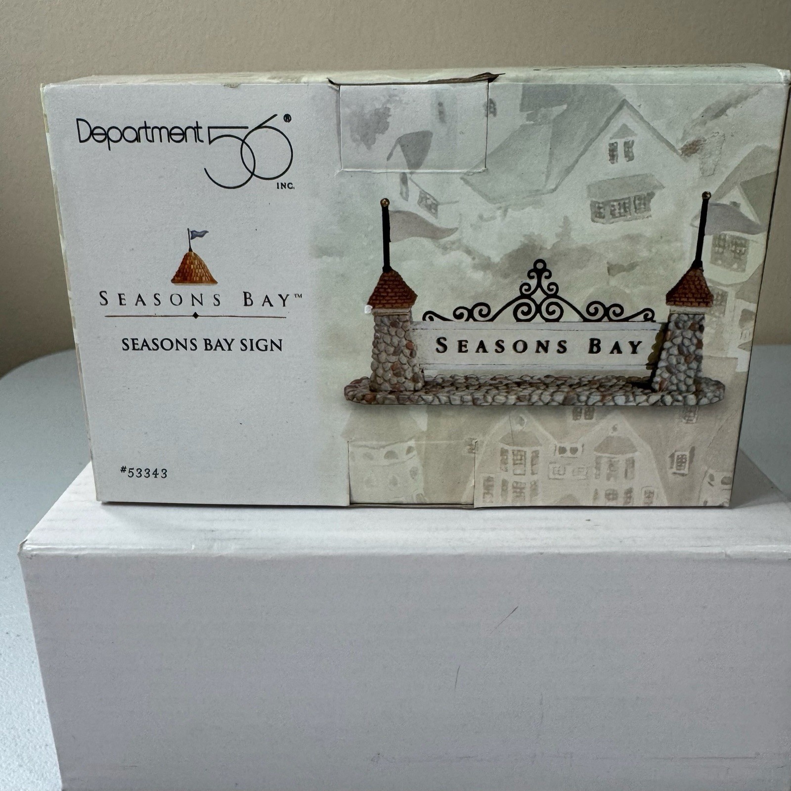 Department 56 “Seasons Bay Sign” for the Town #53343 Seasons Bay Summer Village