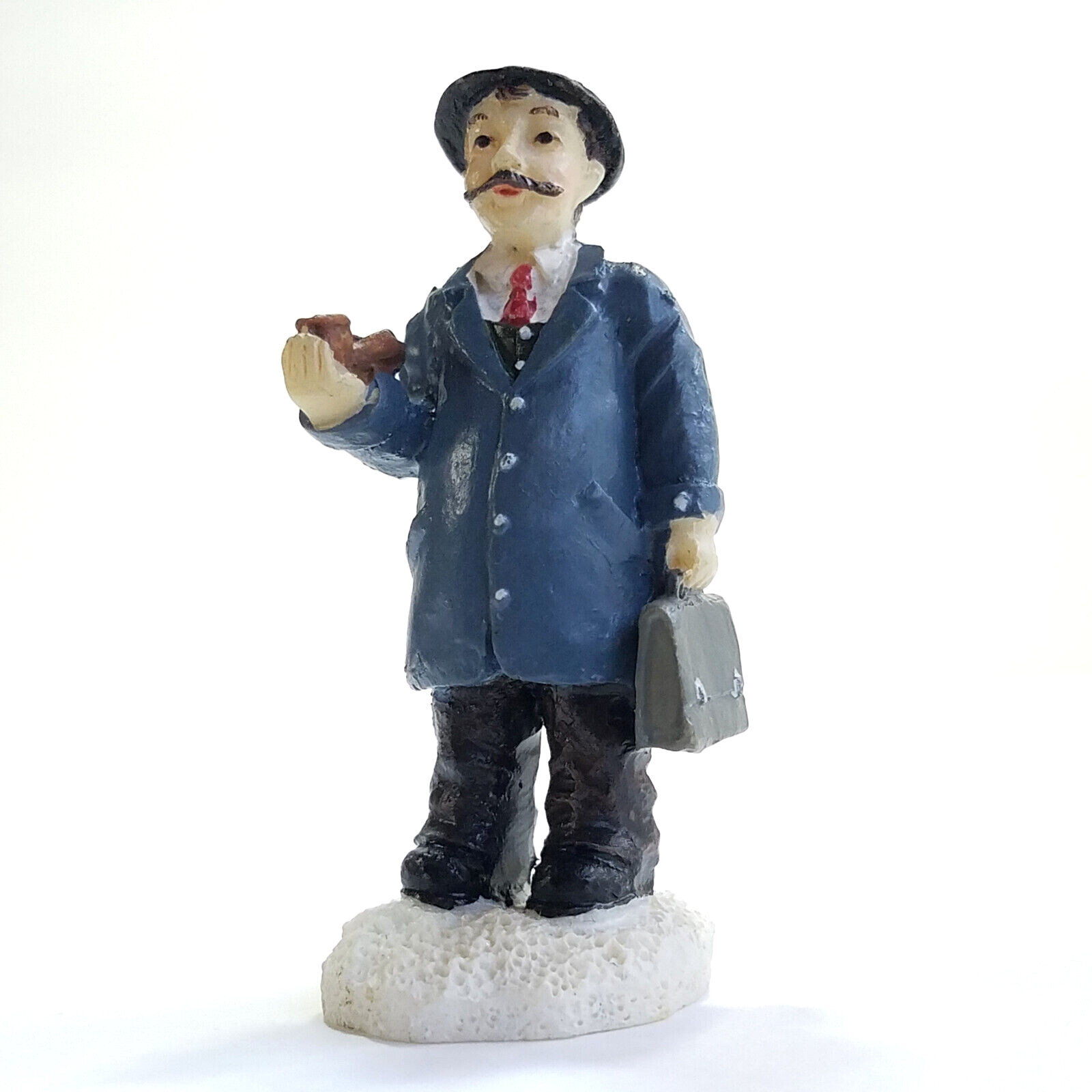Beauty Restored Businessman With Cigar Leather Briefcase Village Collectible