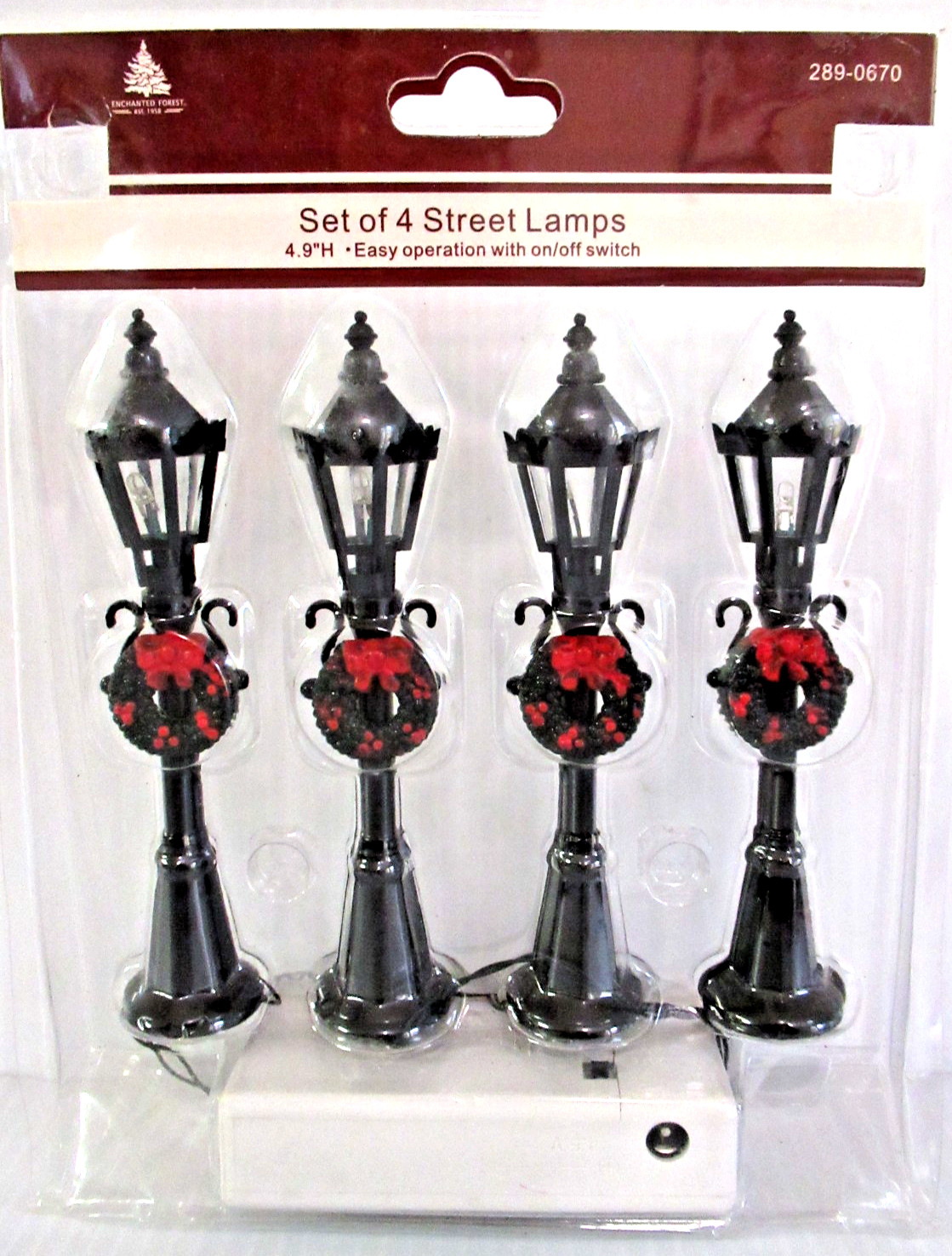 ENCHANTED FOREST “STREET LAMPS” ~(SET OF 4)~ ** LED LIGHTS / BATTERY OPERATED **