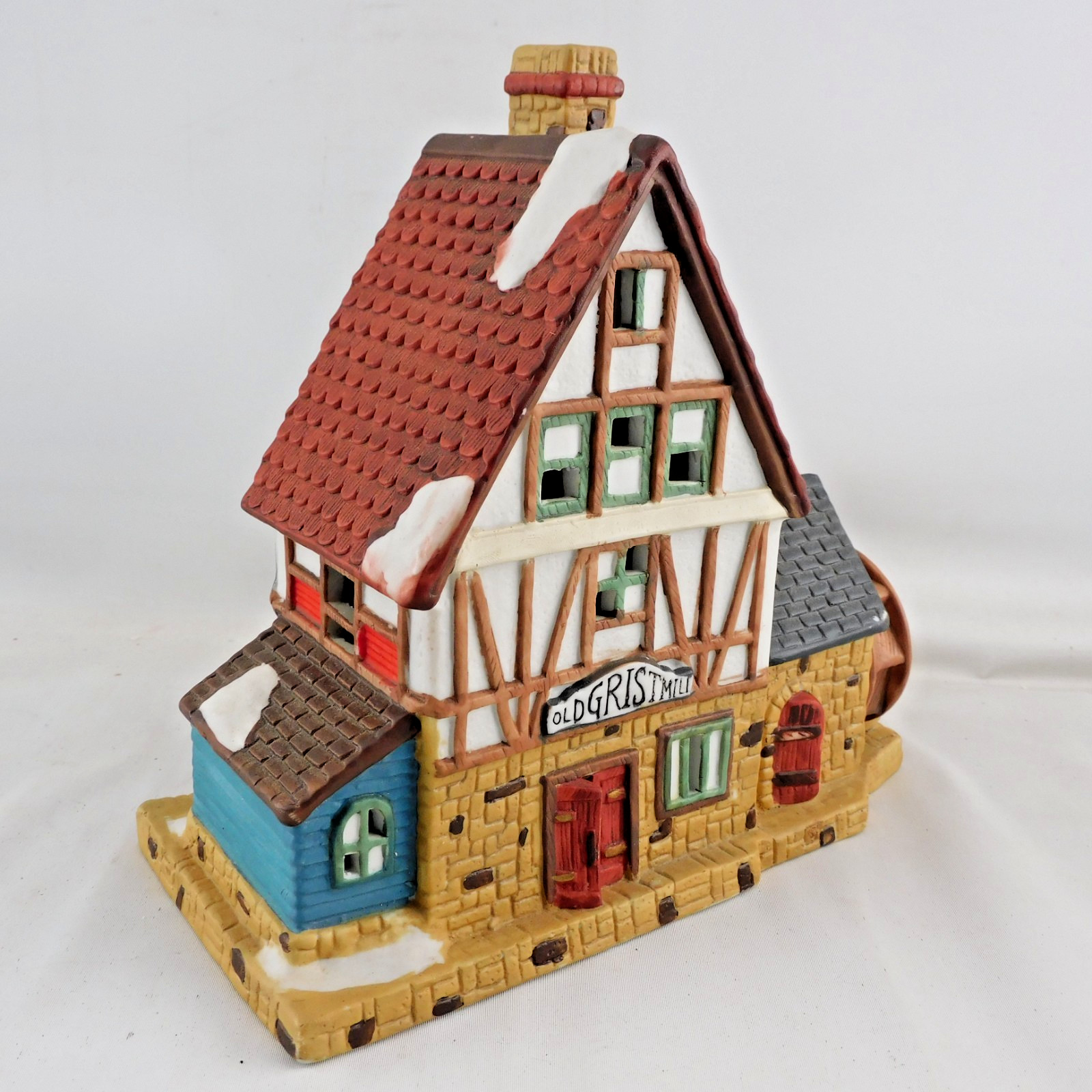 Old Grist Mill Dickens Keepsake Christmas Village Building Porcelain Lighted 7″H