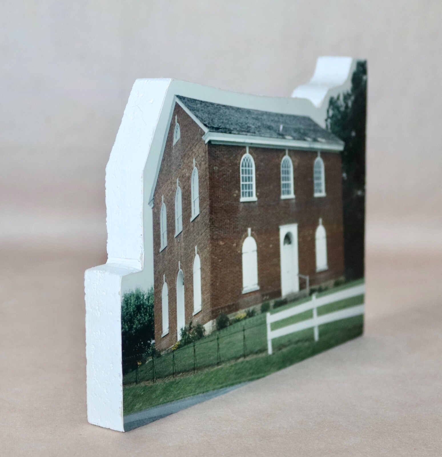 Old Zion Reformed Church ~ Brickerville PA 10/1995 Photo On Wood Shelf Sitter