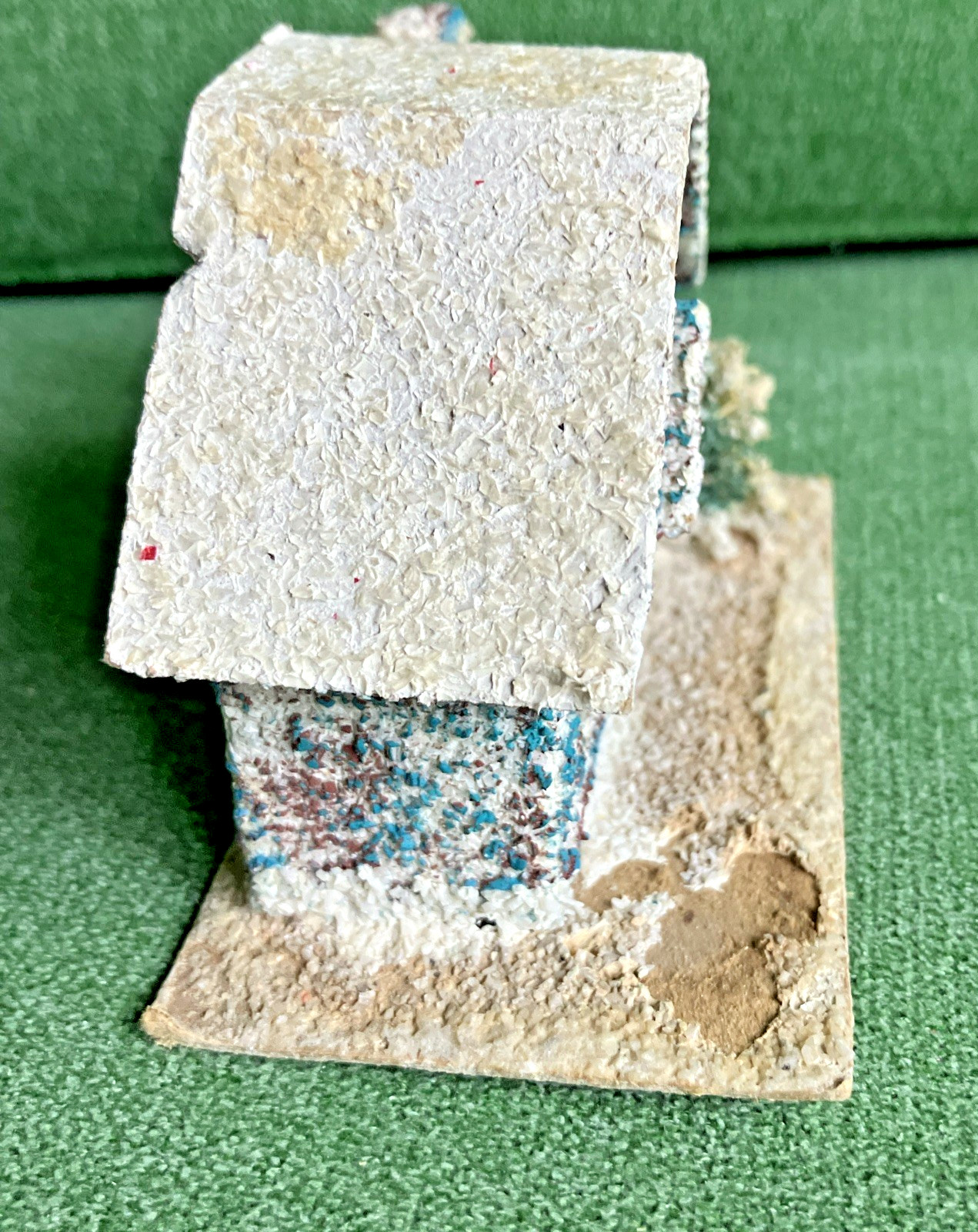 5 Different VTG Christmas Putz Houses, Cardboard w Mica Glitter, Windows, Trees