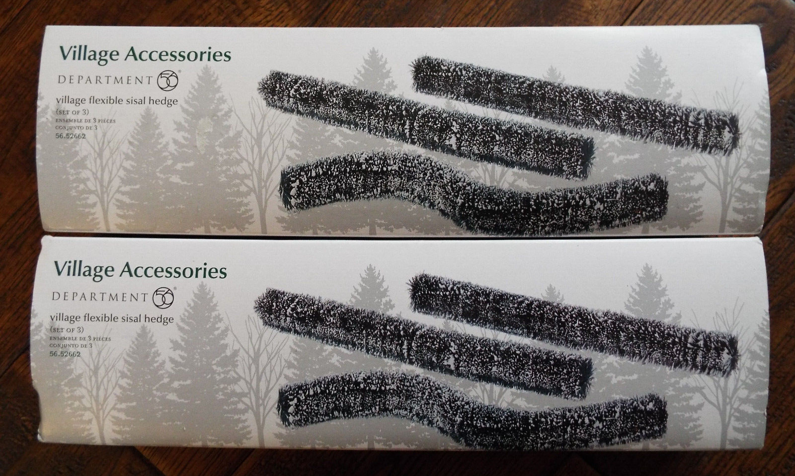 Lot 2 Dept 56 Village Accessory Flexible Sisal Hedge Set of 6 Total
