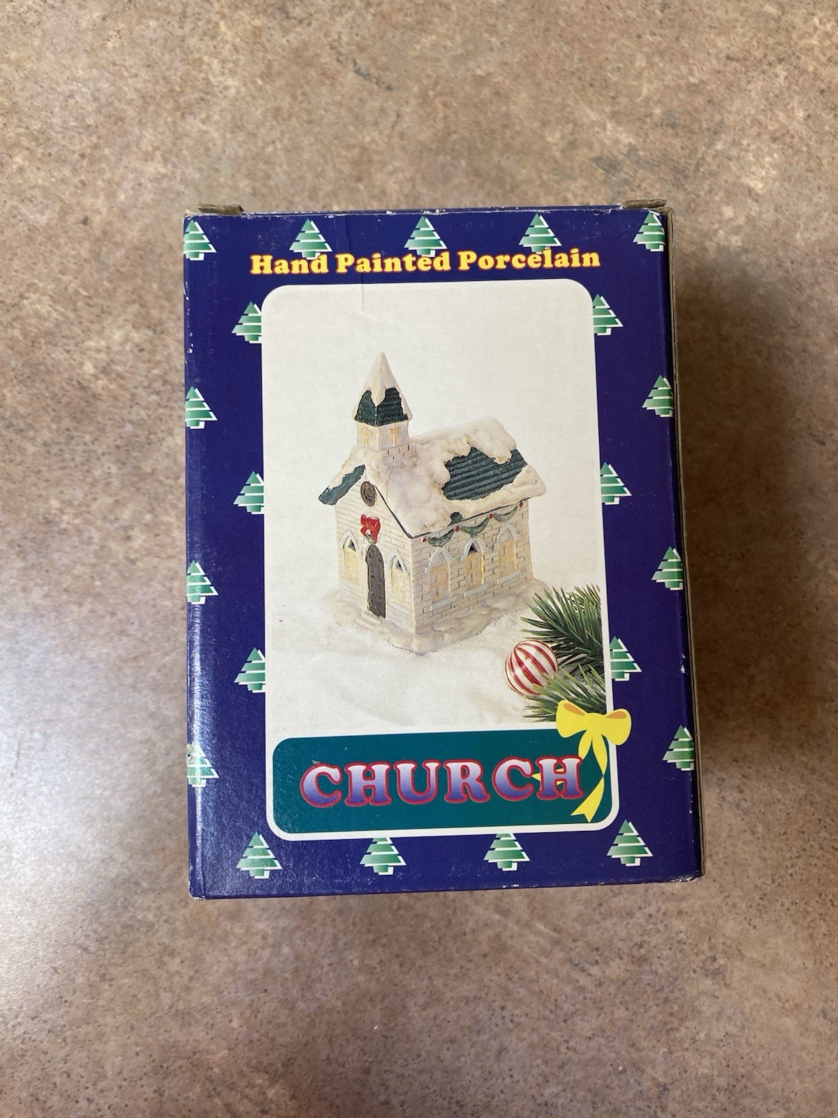 Vintage Hand Painted Porcelain Church Christmas Village Decoration