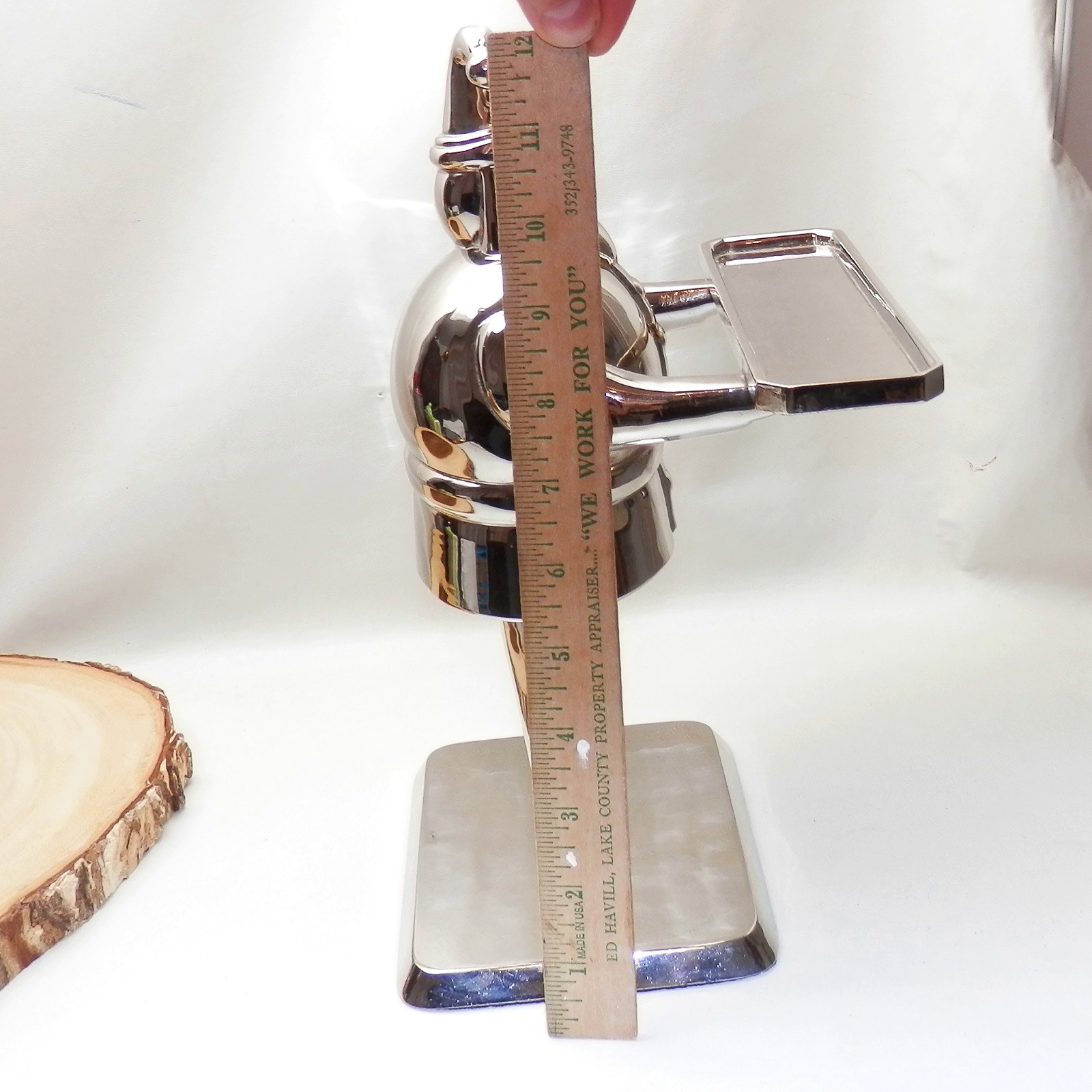 Silver Tone Santa Clause POTTERY BARN Cider House Christmas Tea Light Holder