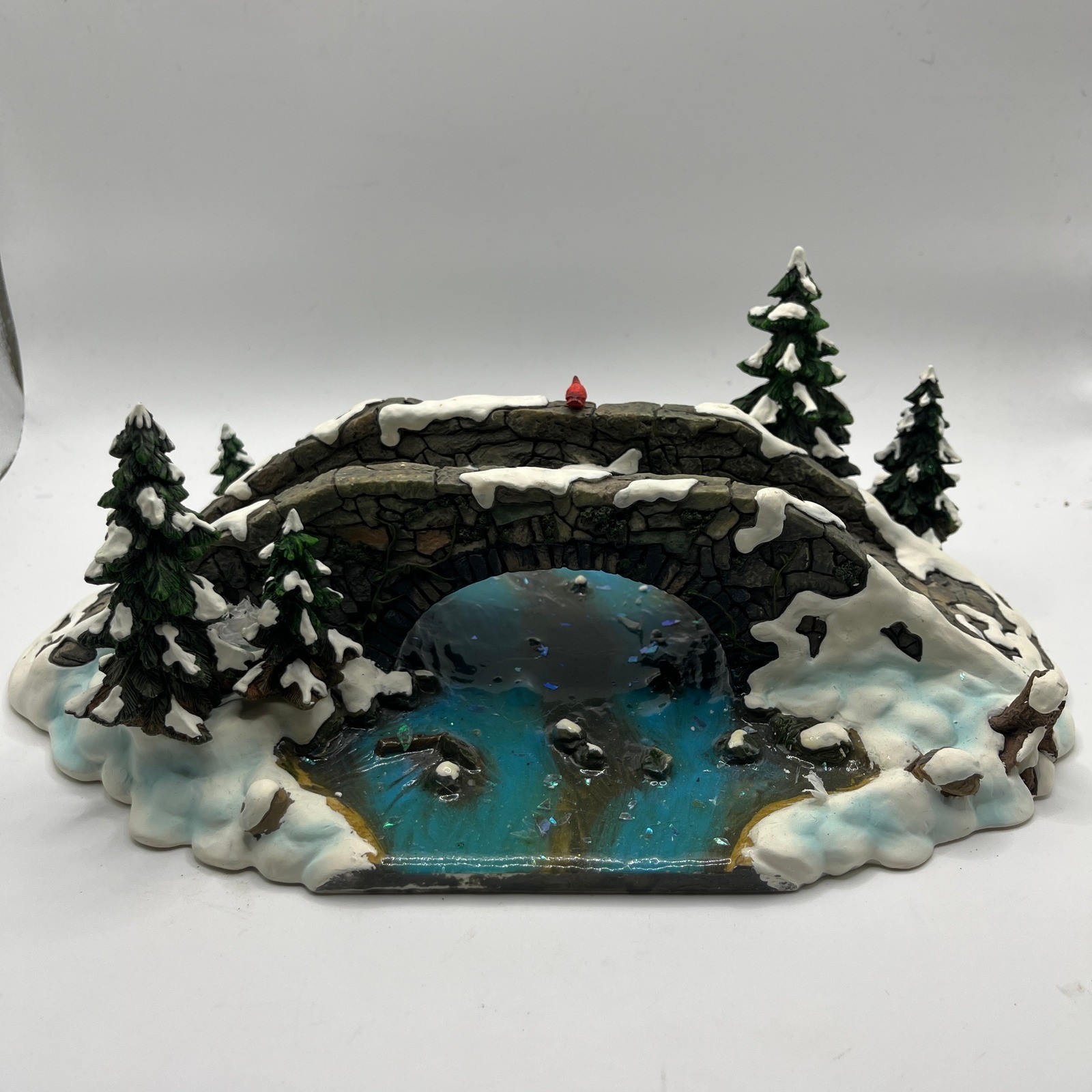 Department 56 Village Mill Creek Bridge Winter Snow Stone Scenery OS