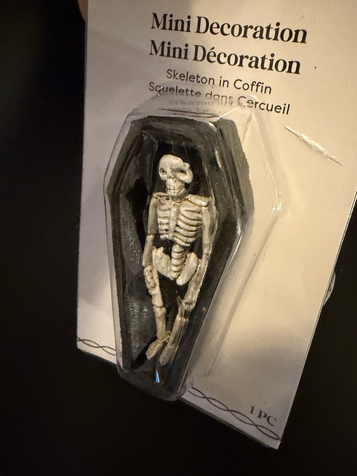 ASHLAND HALLOWEEN MINIATURES SKELETON IN COFFIN ~ NEW IN PKG 2025