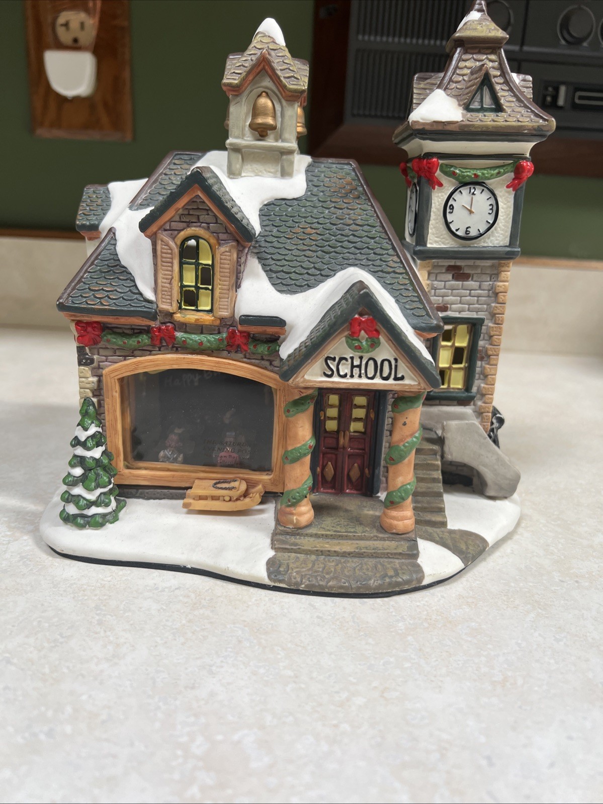 Norman Rockwell St Nicholas Square Christmas Village, Santa’s Workshop, School