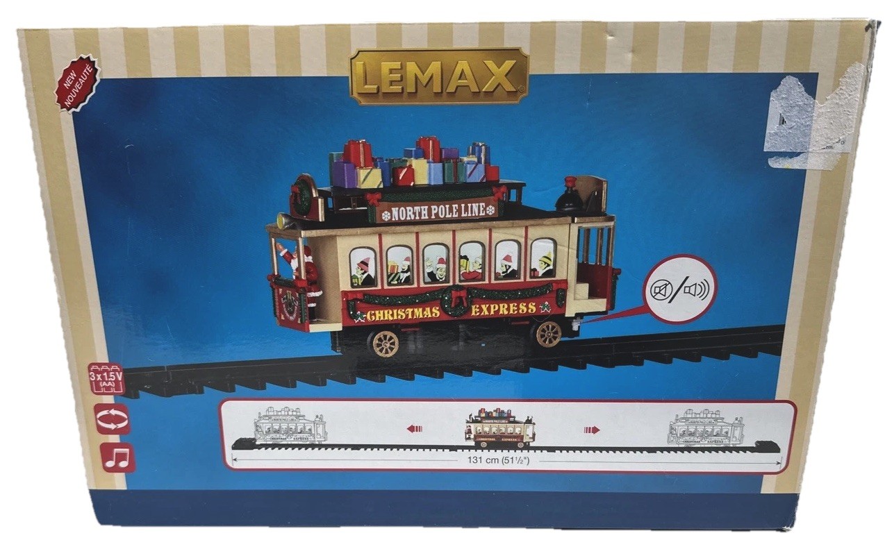 Lemax SANTA’S CABLE CAR Animated Christmas Village North Pole VIDEO SEE DESCRP