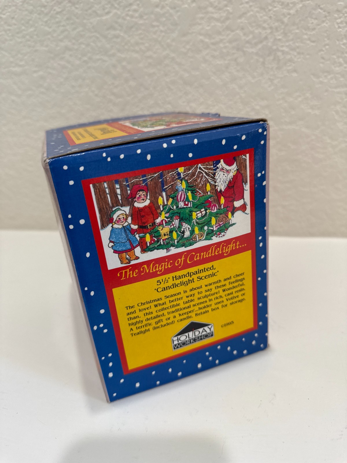 1995 Holiday Workshop Christmas Follies Candlelight Scenic Handpainted Holder