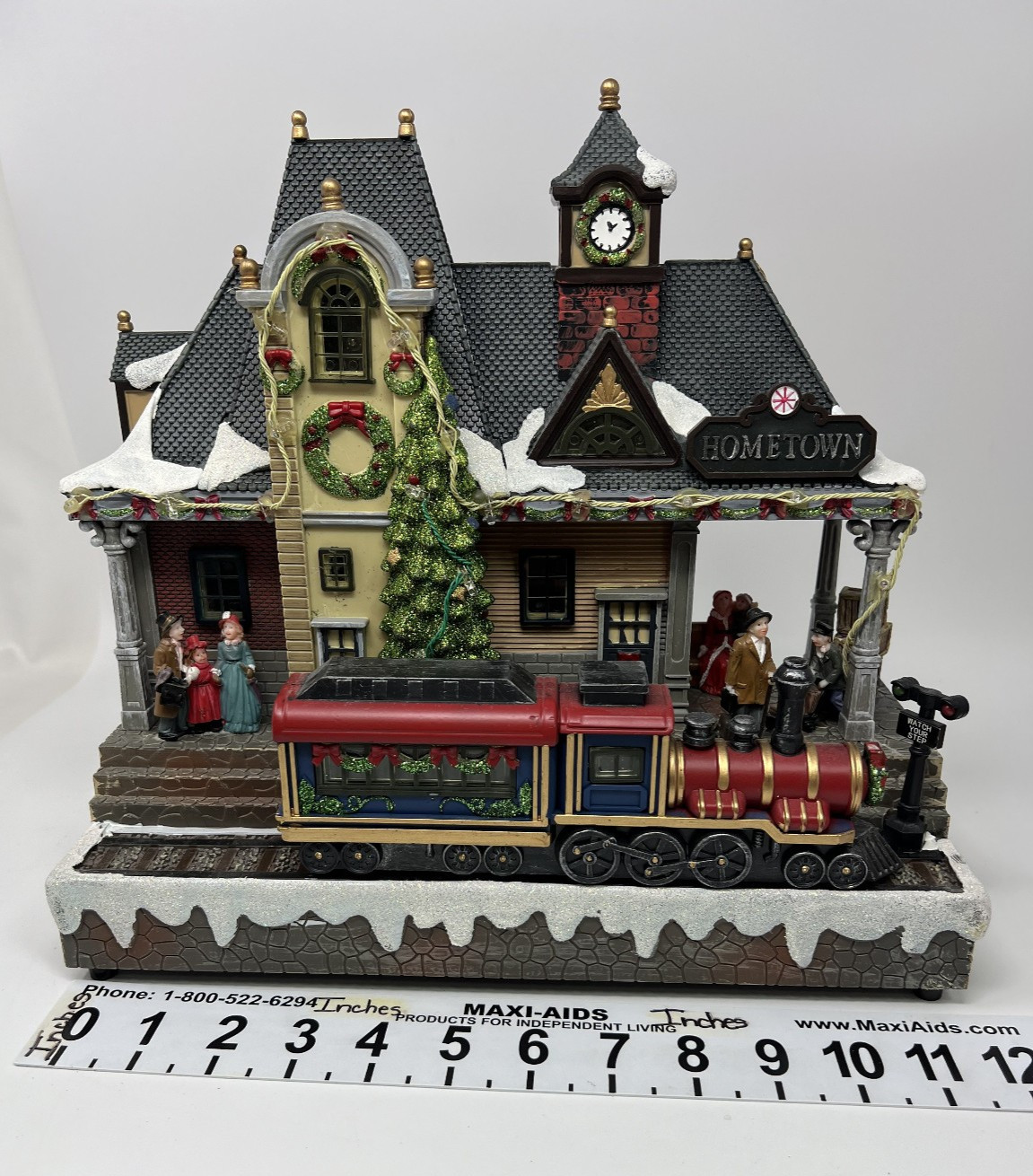 Home Elements Christmas Hometown Animated LED Train Station Musical READ VIDEO