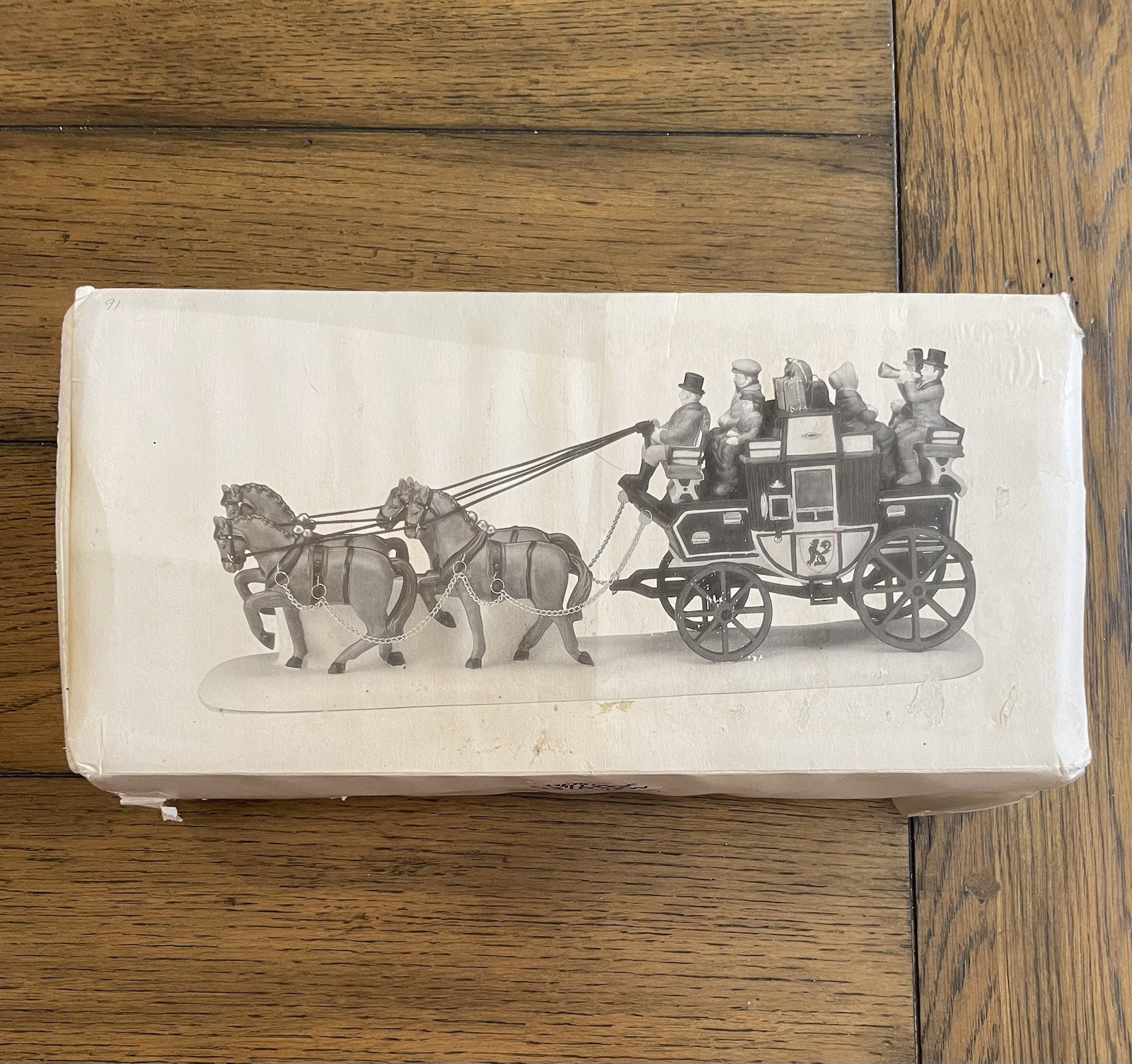 Vintage 1991 Dept 56 Heritage Village Christmas Horse Drawn Holiday Coach 55611