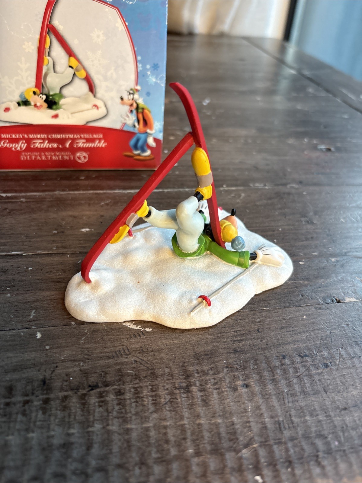 Department 56 Mickey’s Merry Christmas Village “Goofy Takes A Tumble” figure
