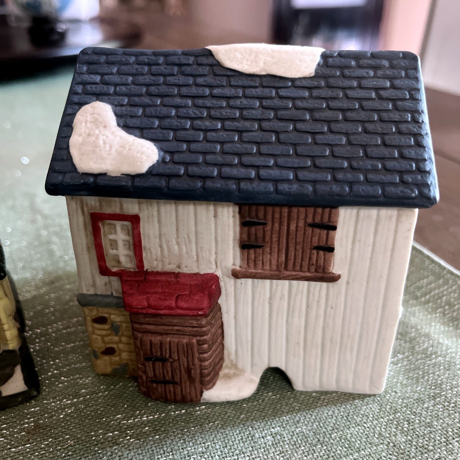 Christmas Village Houses Set Of 3-House/Country Store/Butcher-No Box/Lights