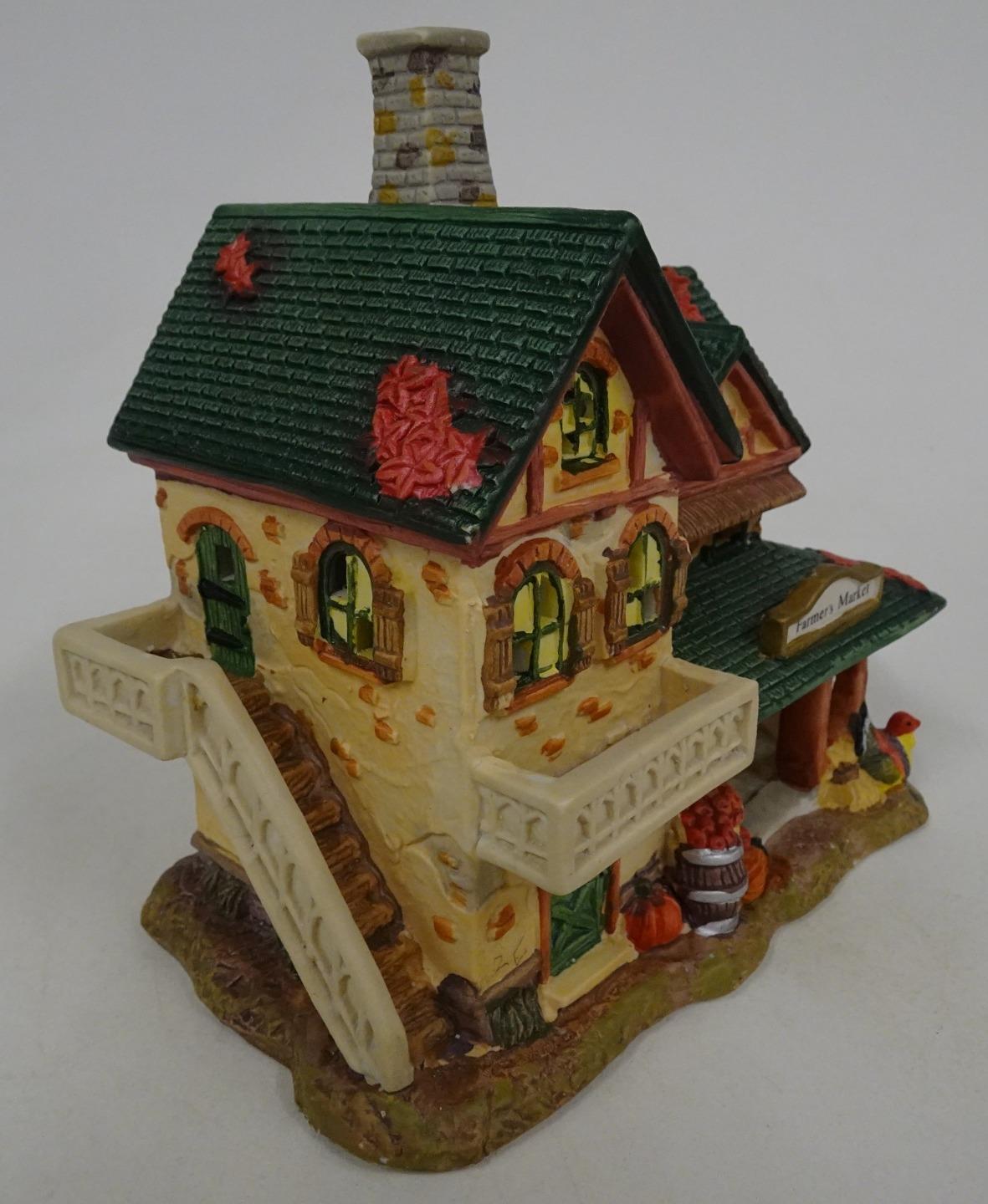 Holiday Village Ceramic Winter Christmas Autumn Fall Building Farmer’s Market 6″
