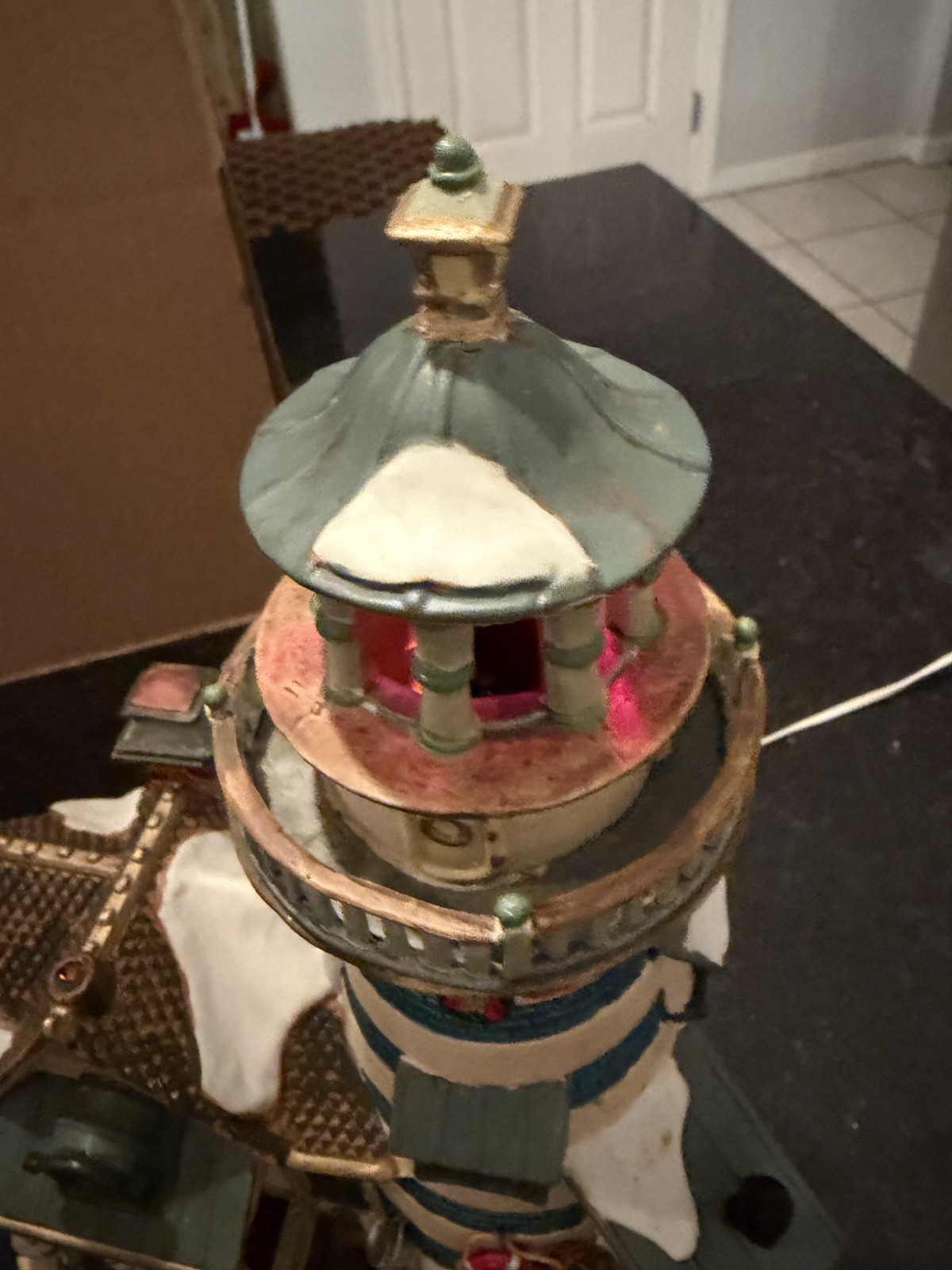 Lemax Plymouth Corners Rotating Beacon Lighthouse Christmas Village w/ Box Works