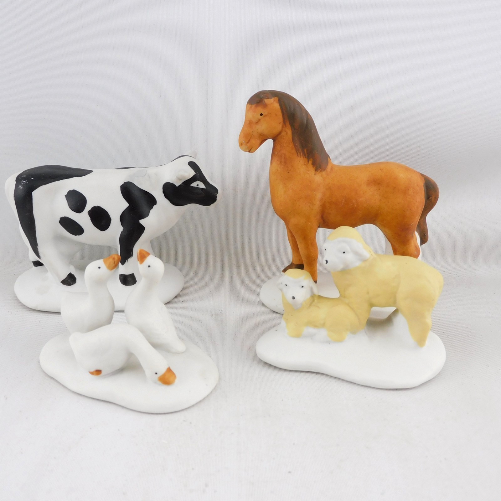 Lemax Farm Animals Cow Horse Sheep Geese Christmas Village 1993 63468 Retired