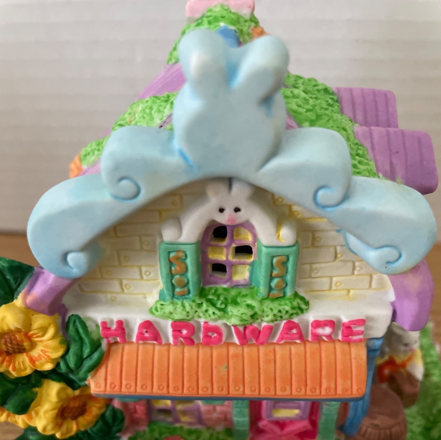 Vtg Cottontale Cottages Hardware Store Easter Bunny Village House Joann Fabrics