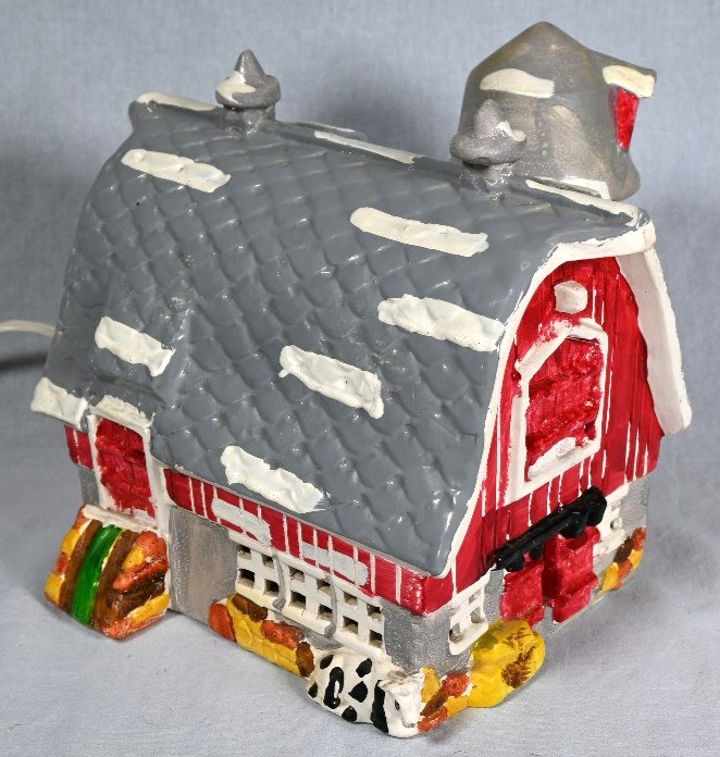 Vintage 1984 Dept 56 Original Snow House Red Barn Christmas Village Works