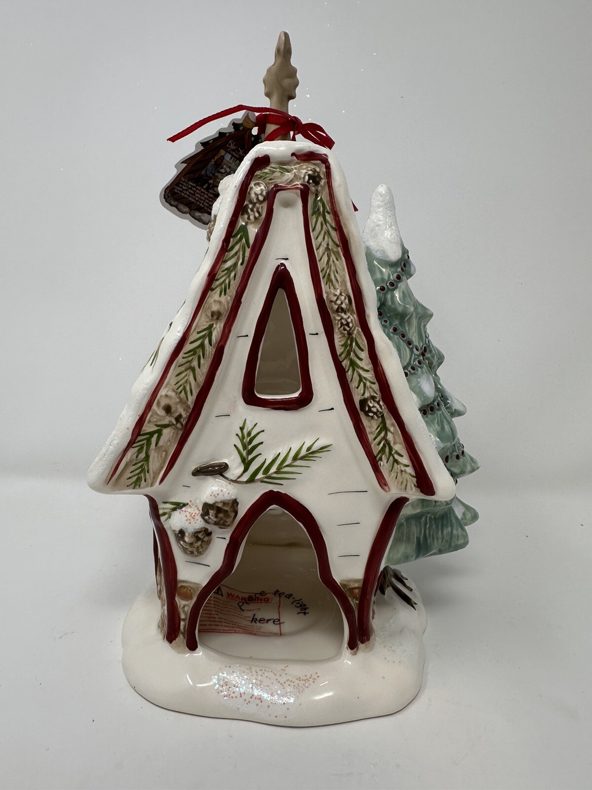 Blue Sky Clayworks Winters Woodland Church Candle House, Christmas Village, NEW