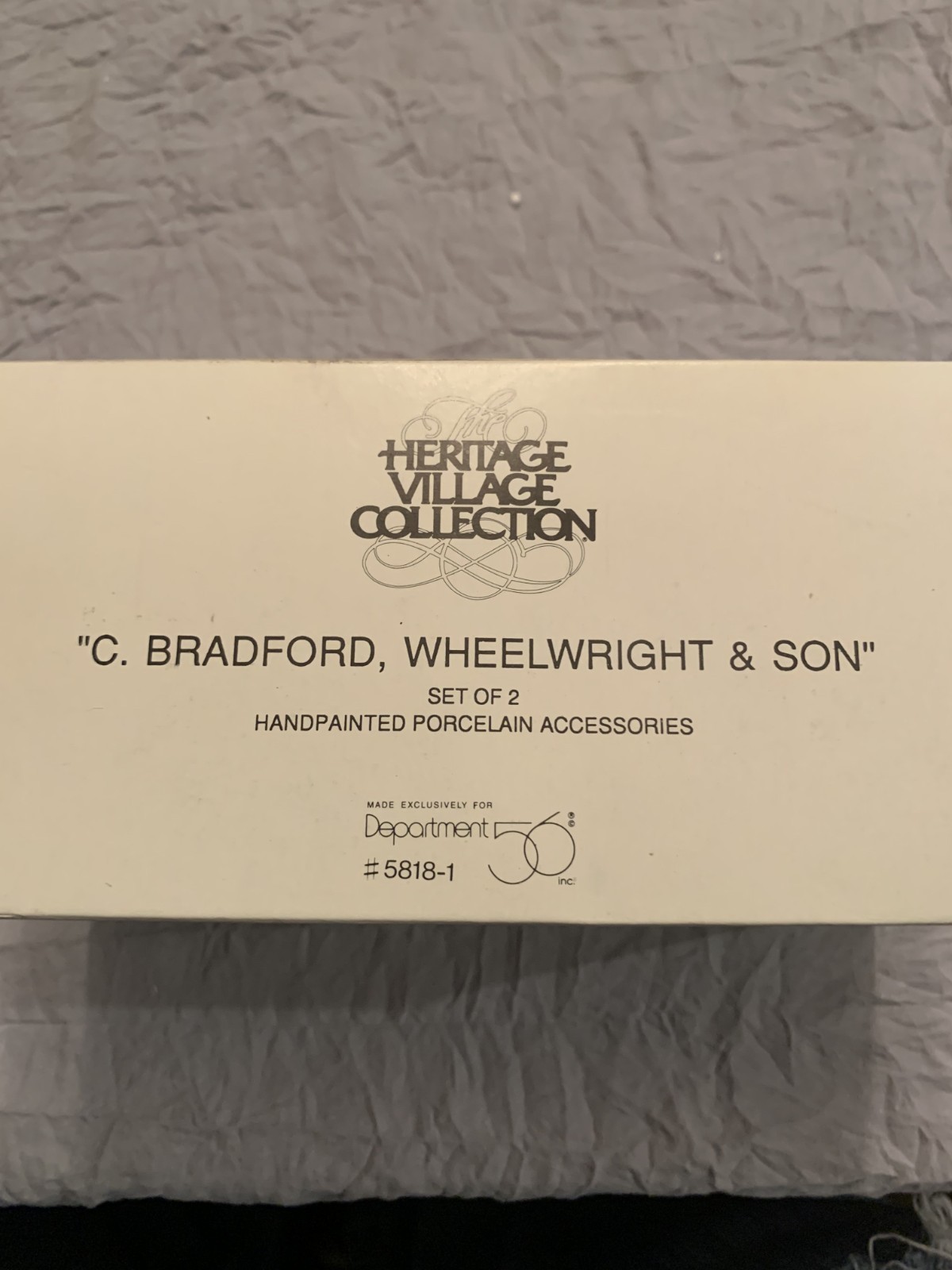 Dept 56 Heritage Village – C. BRADFORD, WHEELWRIGHT & SON (5818-1) w/ Box