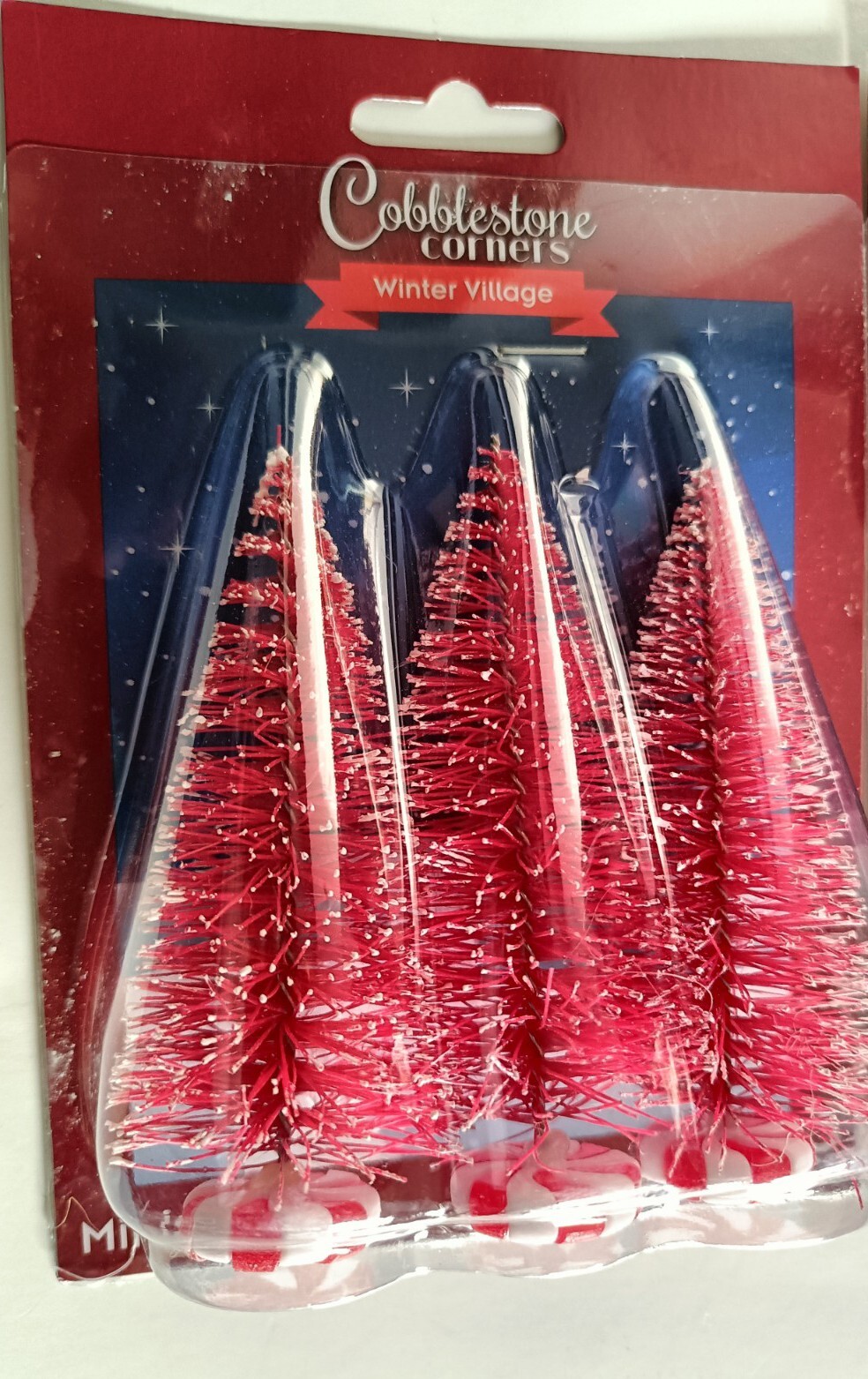 Cobblestone Corners Miniatures Trees 6 Piece Set Candy Cane Tree Snow Winter