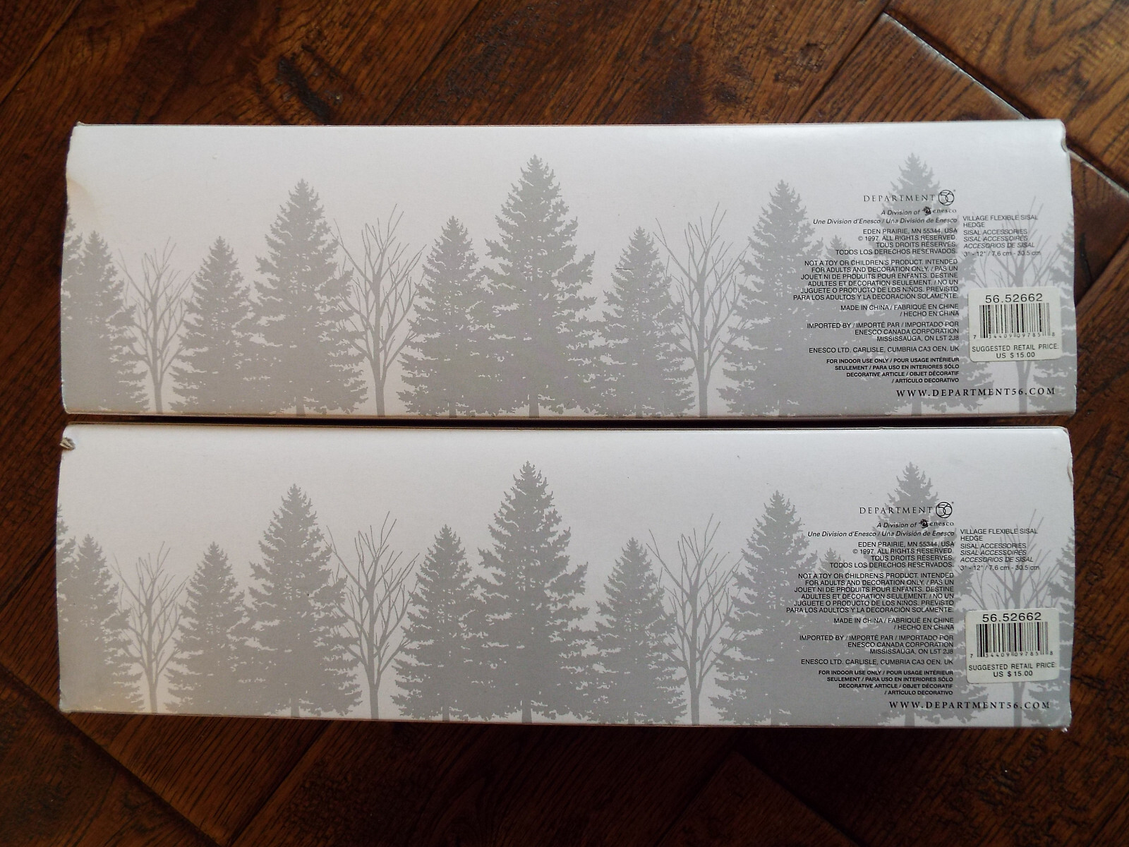 Lot 2 Dept 56 Village Accessory Flexible Sisal Hedge Set of 6 Total