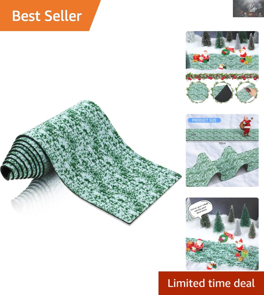 Quality Christmas Village Accessories: Snow-Covered Street Mat for Festive Charm