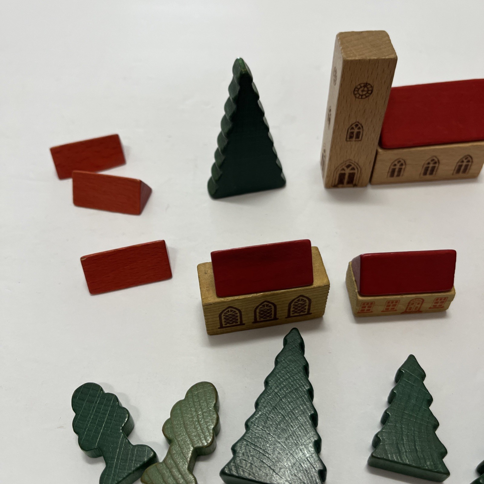 Vintage Miniature Wooden House Set Likely German Erzgebirge 20+ Pieces