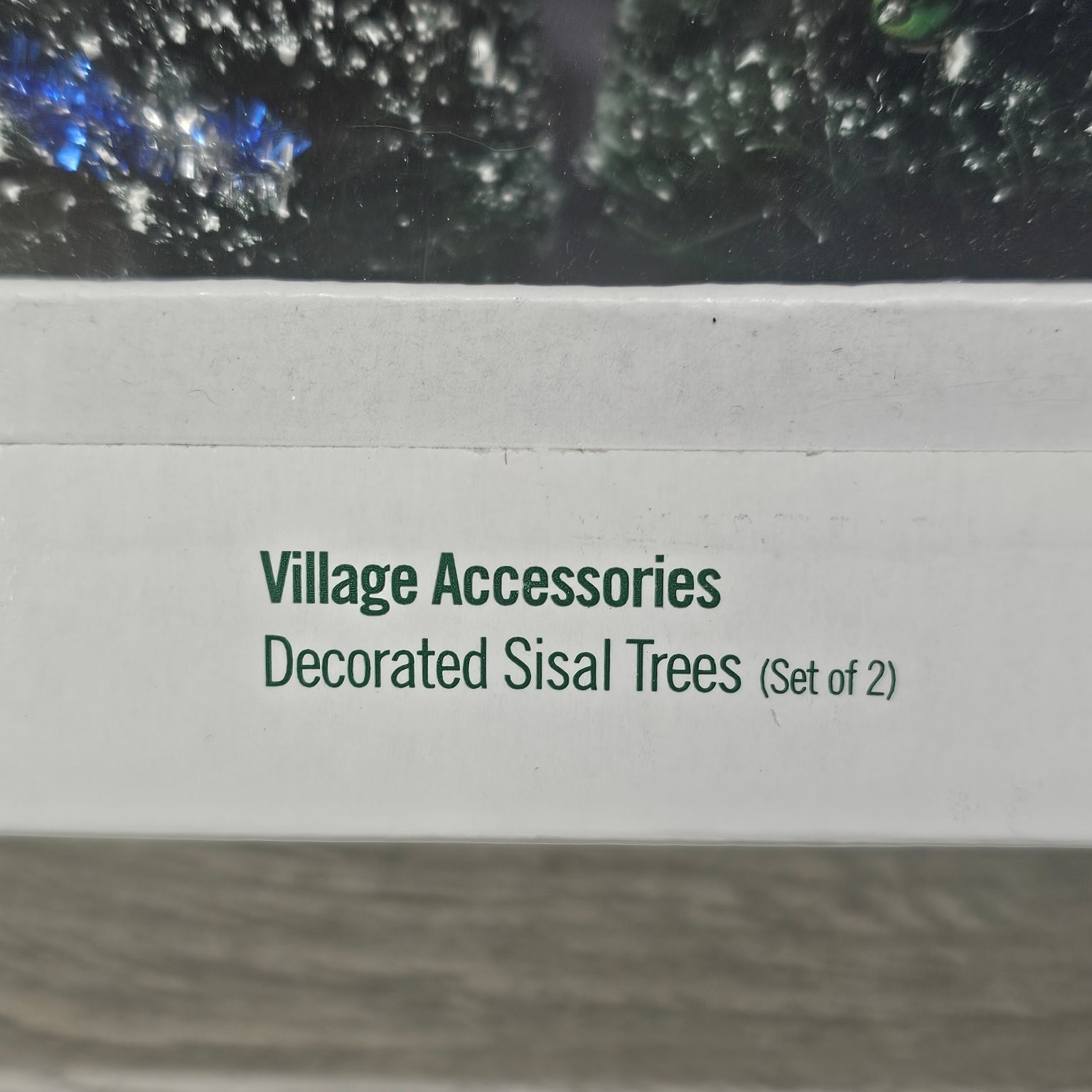 Department 56 Decorated Sisal Trees Holiday Village Accessories Set of 2