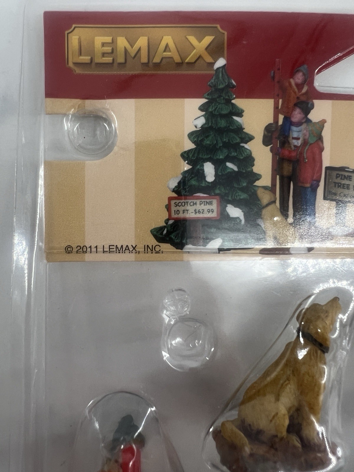 Lemax Christmas Village Accessories Tree Cutting Family Holiday Christmas