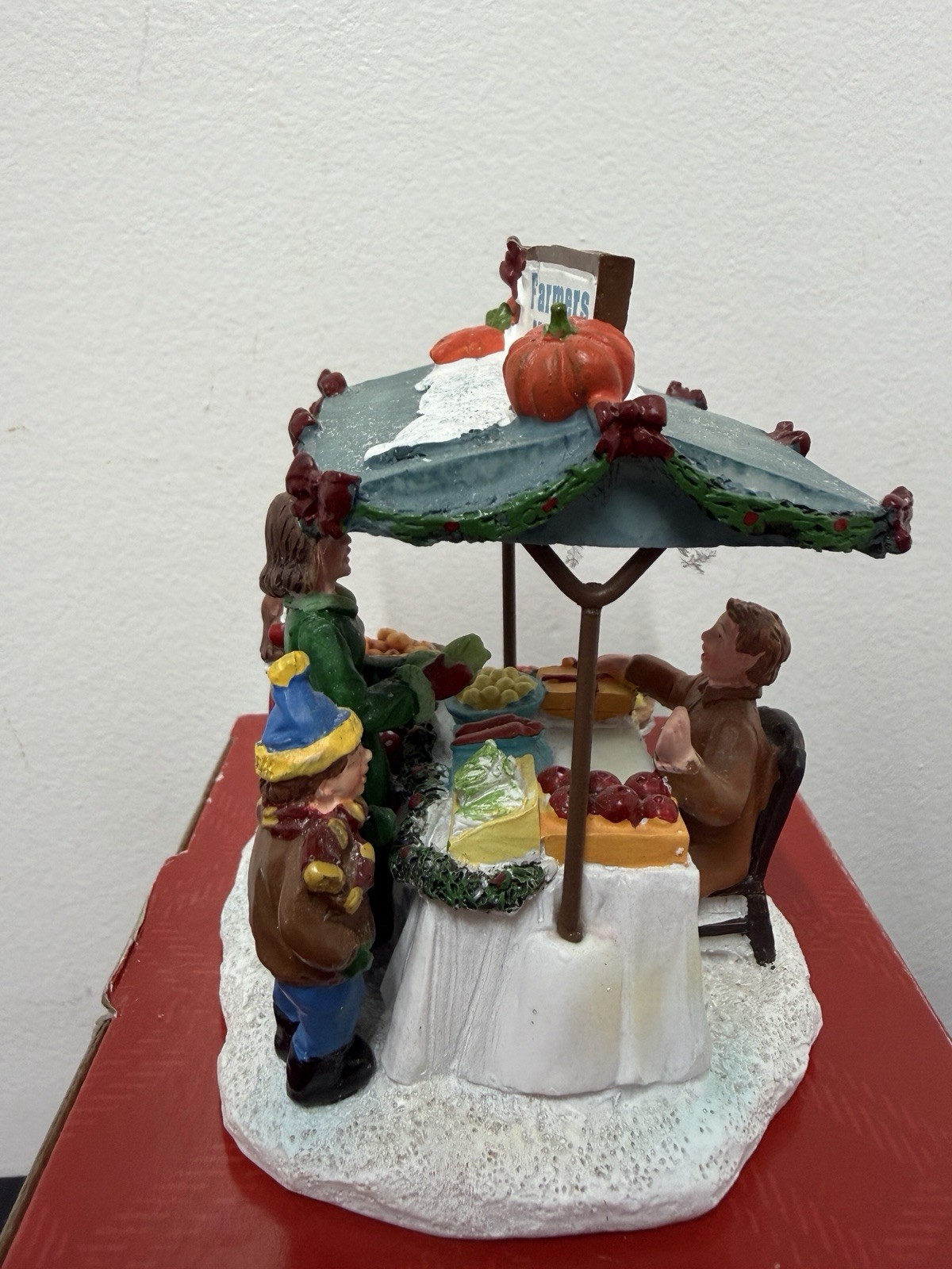 Vintage St Nicholas Square Christmas Village – “Farmers Market Stand” With Box