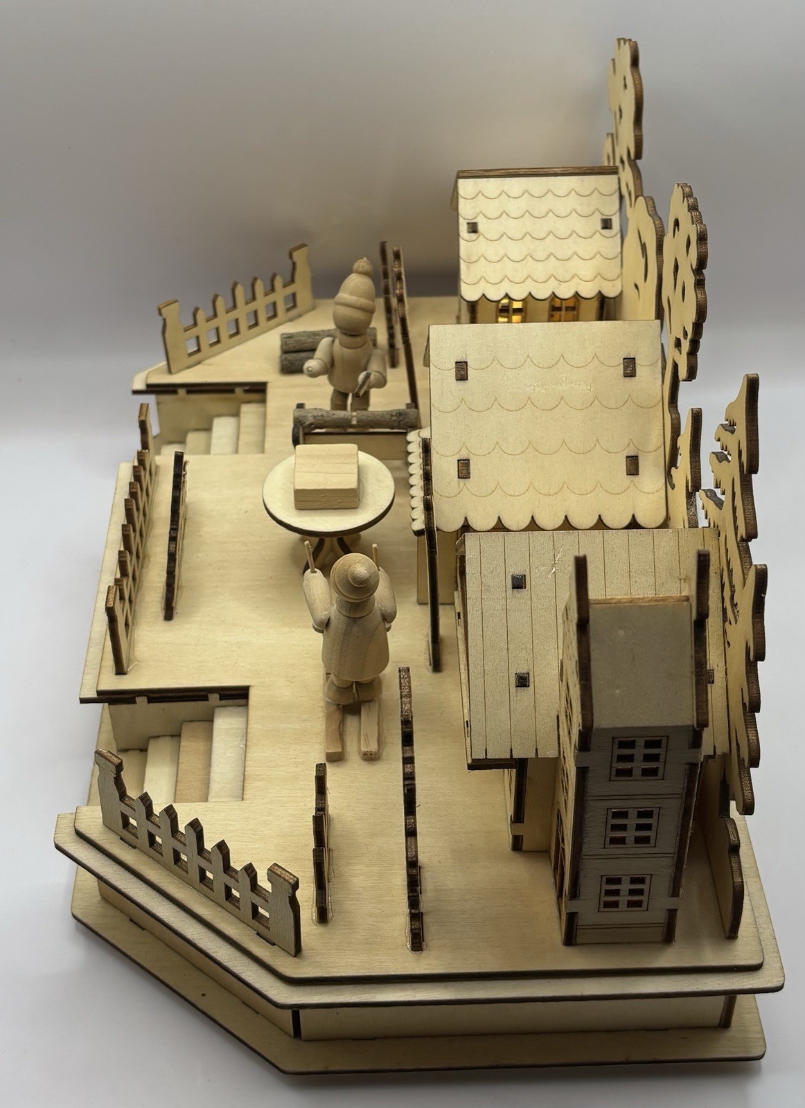 Nicole’s Woodland Village JH-16023B Laser Cut Winter Wonderland with LED Light