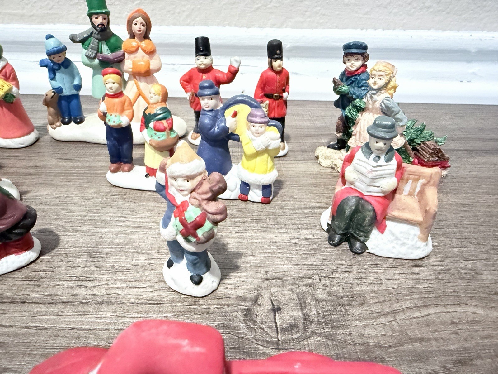 Vintage Christmas Village Figurines Lot of 12 Porcelain Ceramic Miniatures